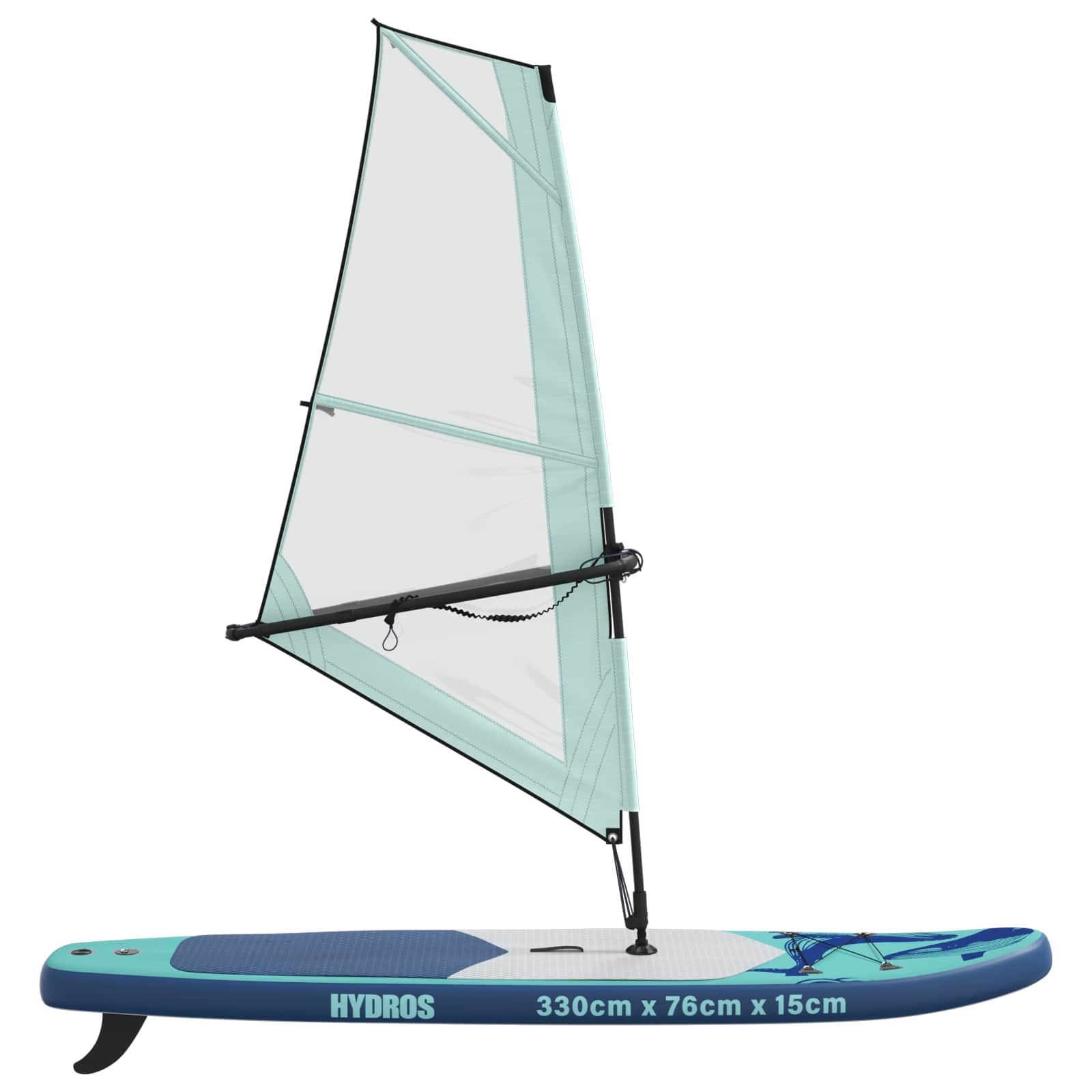 Naduvivi SUP s jedrom HYDROS 330 x 76 x 15 cm Tirkizna za