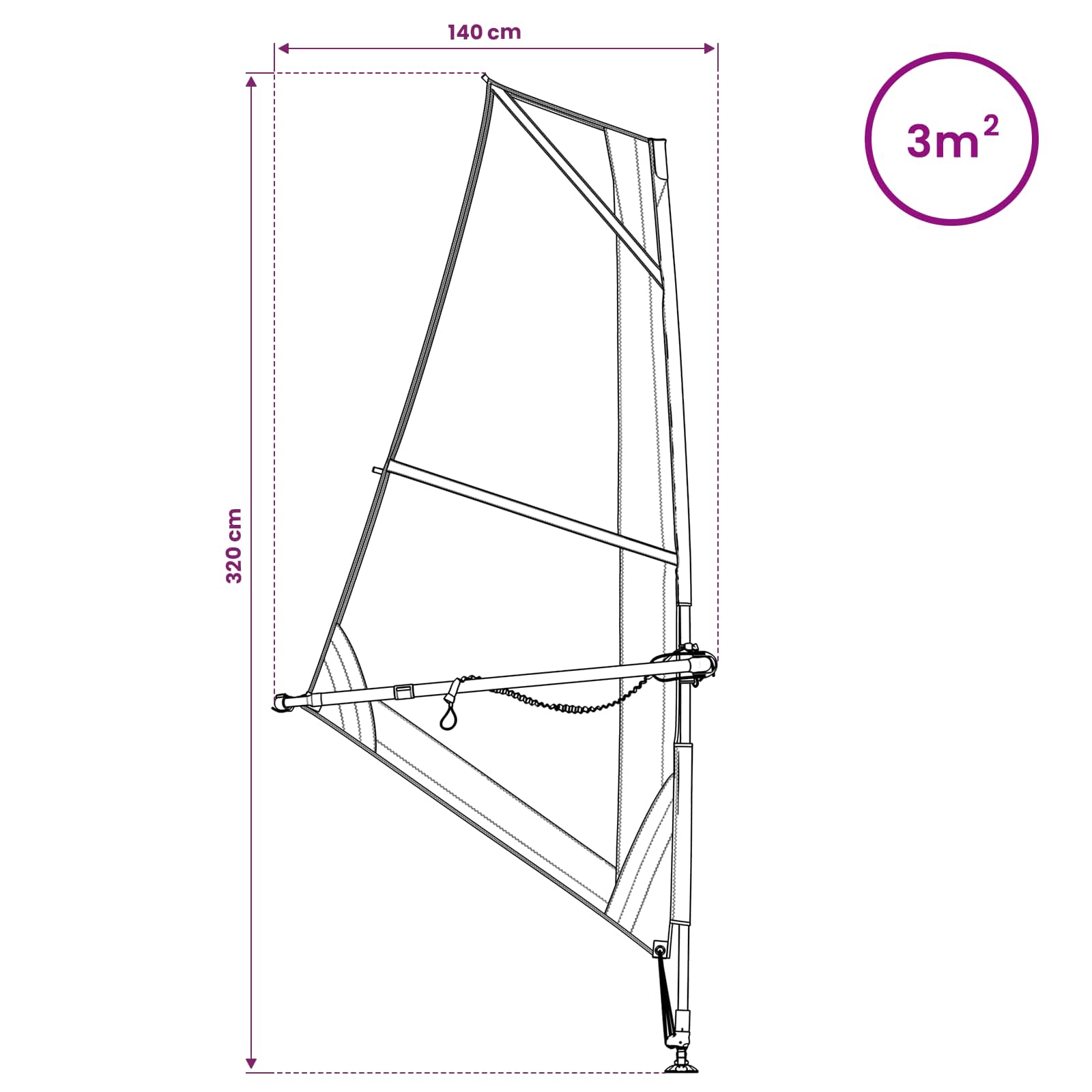 Naduvivi SUP s jedrom HYDROS 330 x 76 x 15 cm Tirkizna za