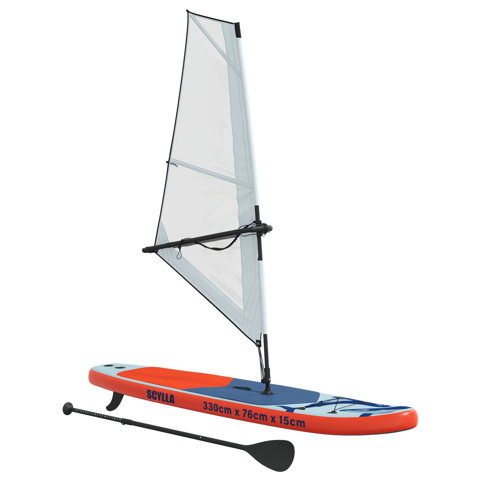 Naduvivi SUP s jedrom SCYLLA 330 x 76 x 15 cm Plava za