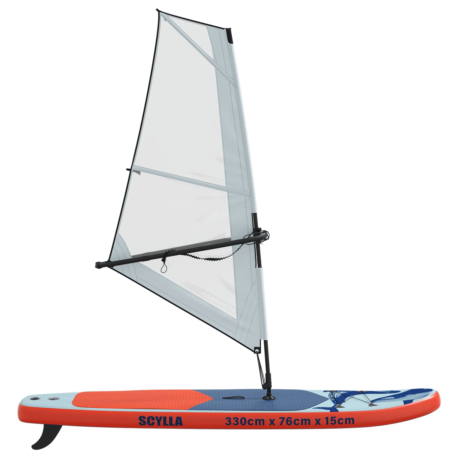 Naduvivi SUP s jedrom SCYLLA 330 x 76 x 15 cm Plava za