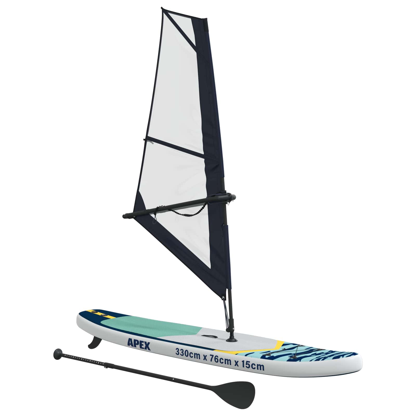 Naduvivi SUP s jedrom APEX 330 x 76 x 15 cm Plava za