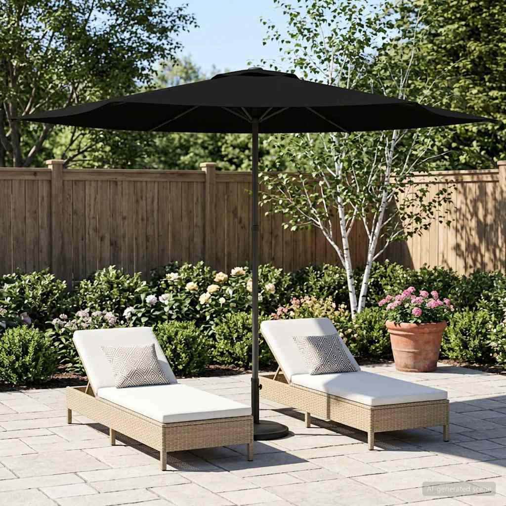Vrtni suncobran 300 x 300 cm Poliester Pravokutni Crna