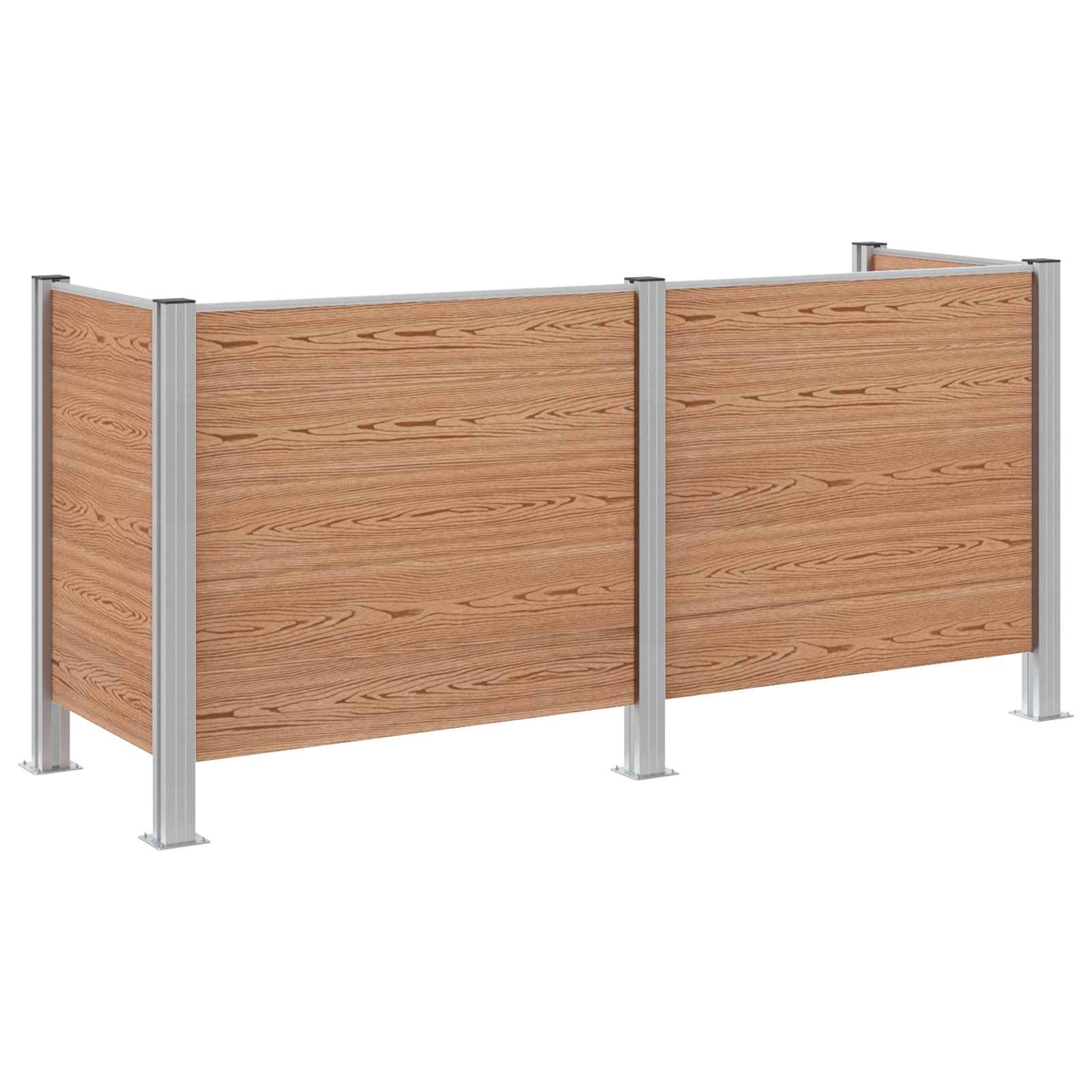 Ograda za kante za smeće Smeđa 237 x 85 x 115 cm Aluminij i WPC