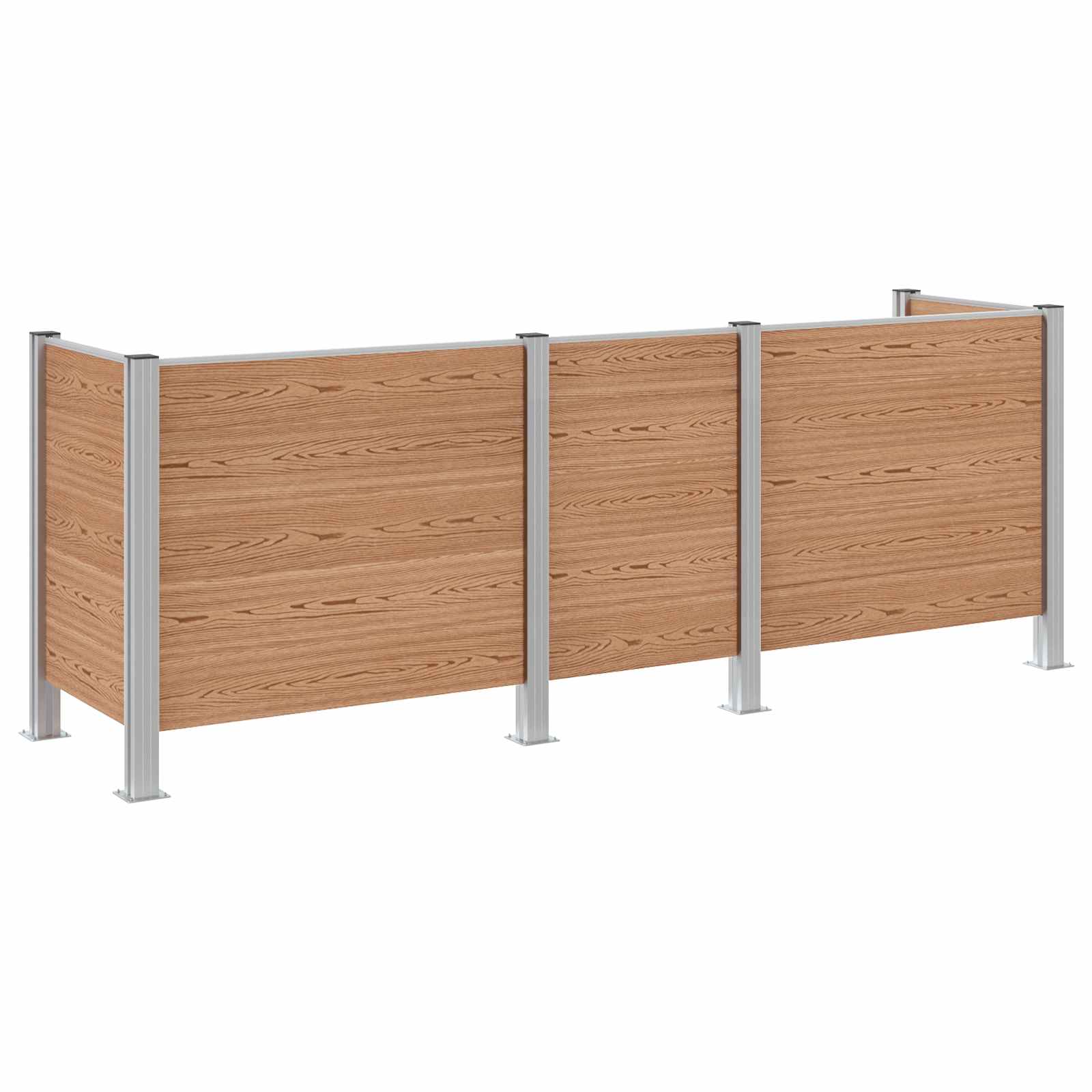 Ograda za kante za smeće Smeđa 315 x 85 x 115 cm Aluminij i WPC