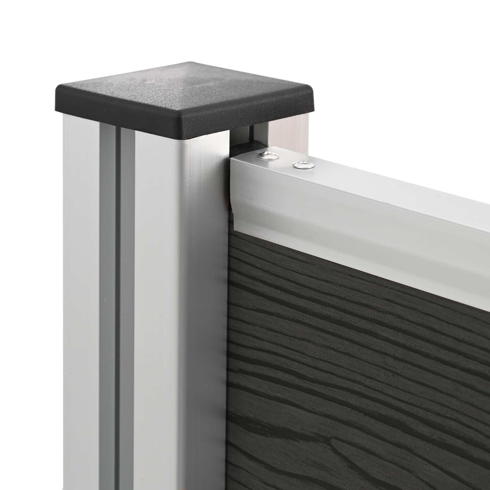 Ograda za kante za smeće Siva 315 x 85 x 115 cm Aluminij i WPC