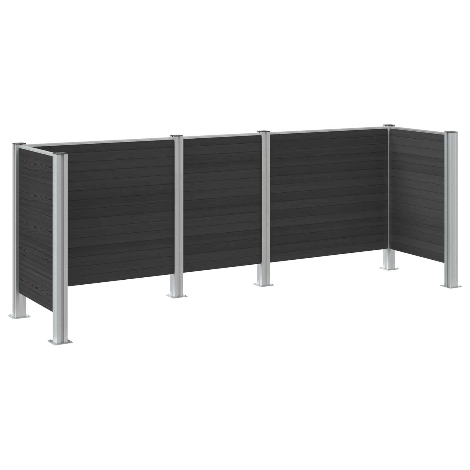 Ograda za kante za smeće Siva 315 x 85 x 115 cm Aluminij i WPC