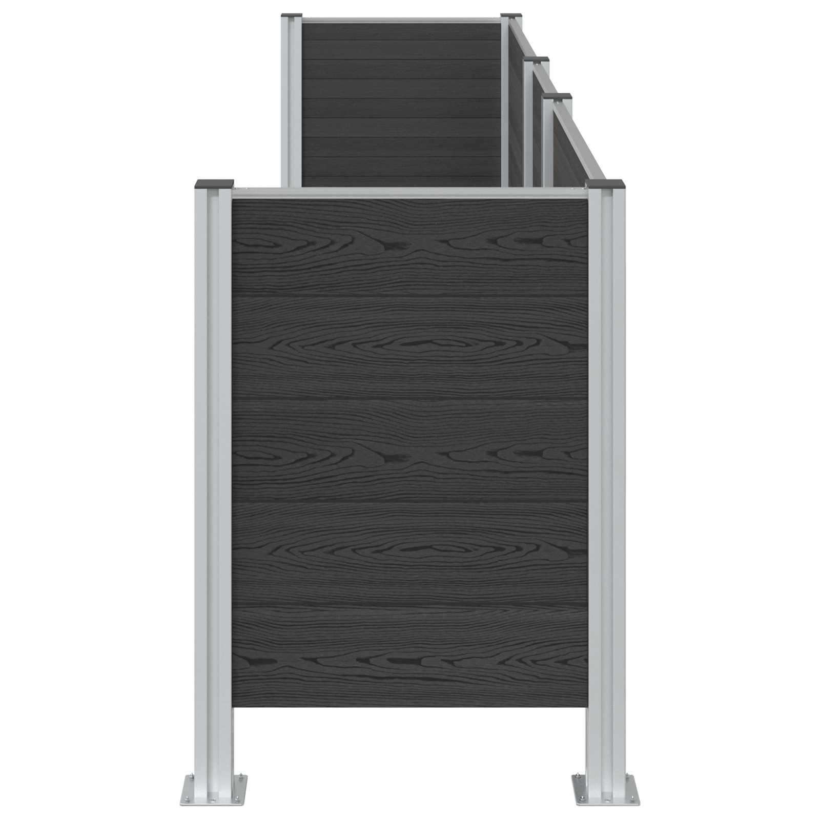 Ograda za kante za smeće Siva 315 x 85 x 115 cm Aluminij i WPC
