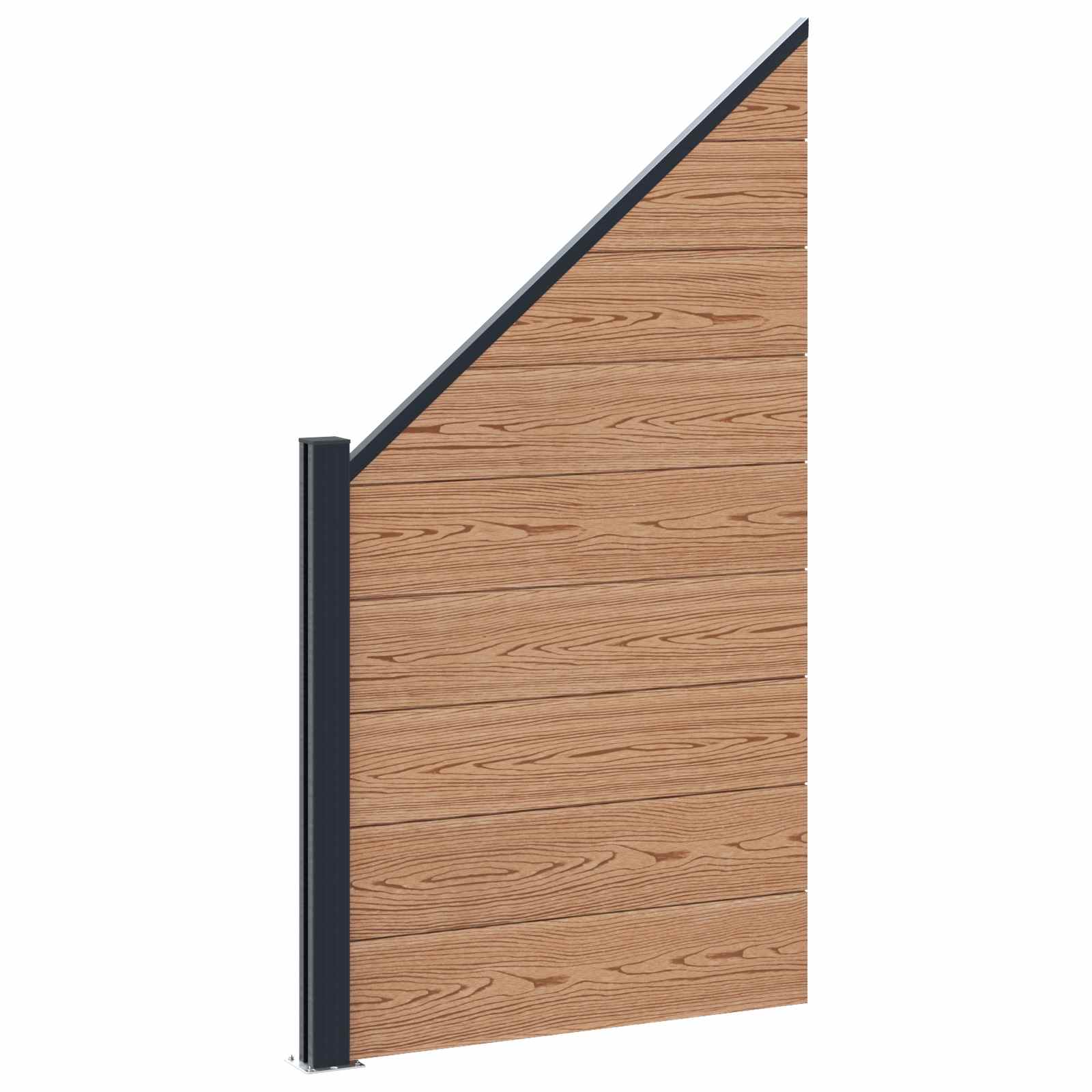 Panel ograde 4 pcs WPC i aluminij Smeđa