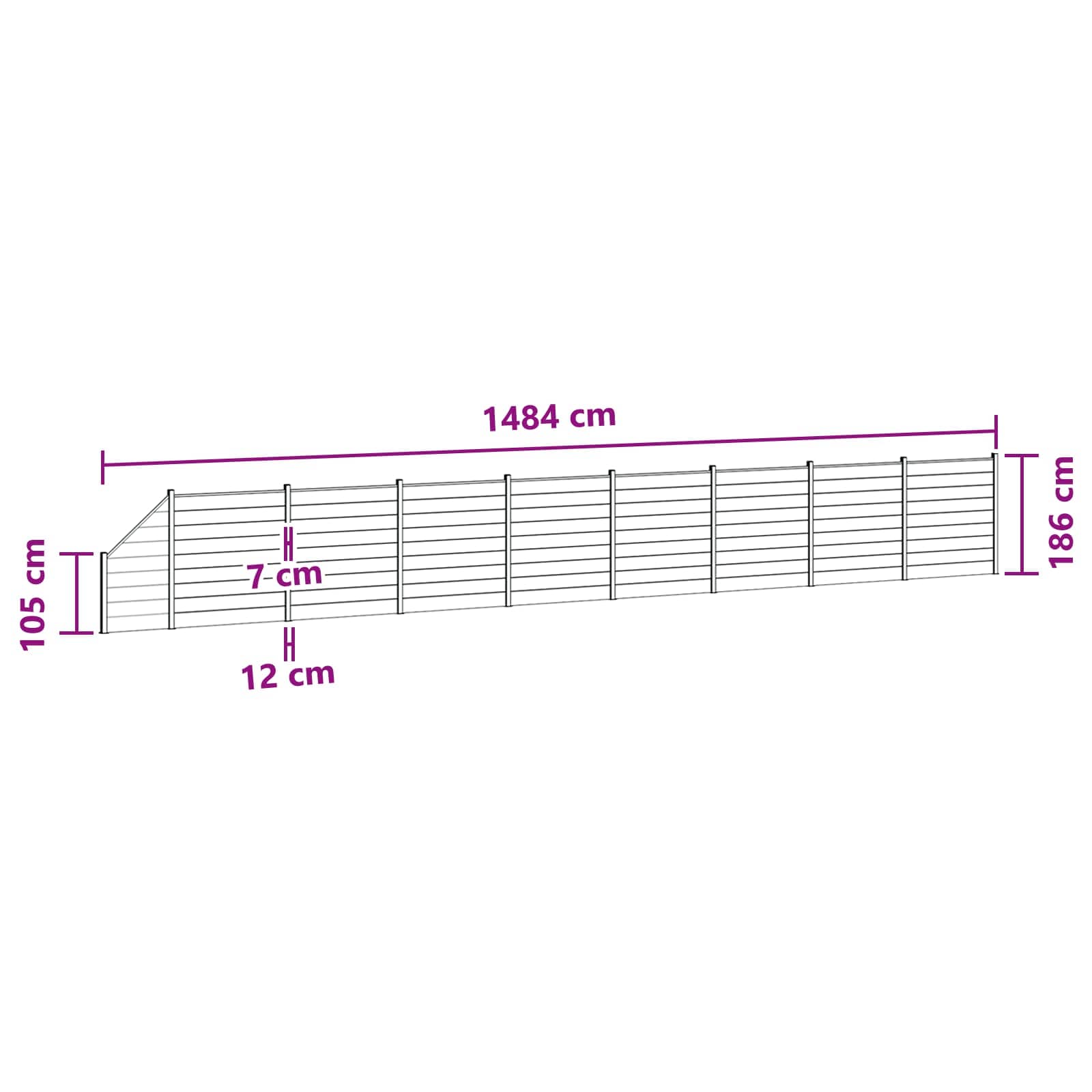 Panel ograde 9 pcs WPC i aluminij Smeđa