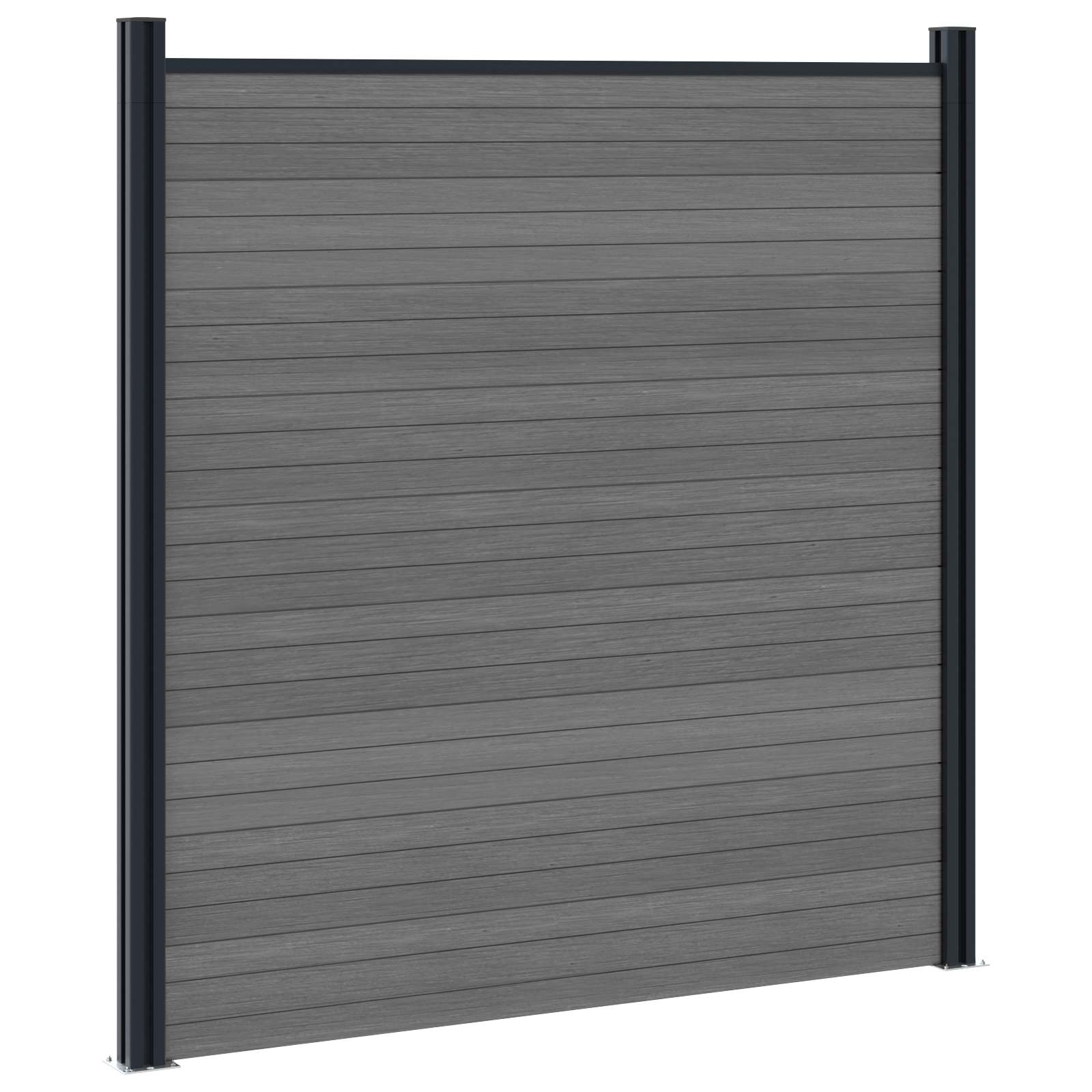 Panel ograde 6 pcs WPC i aluminij Siva