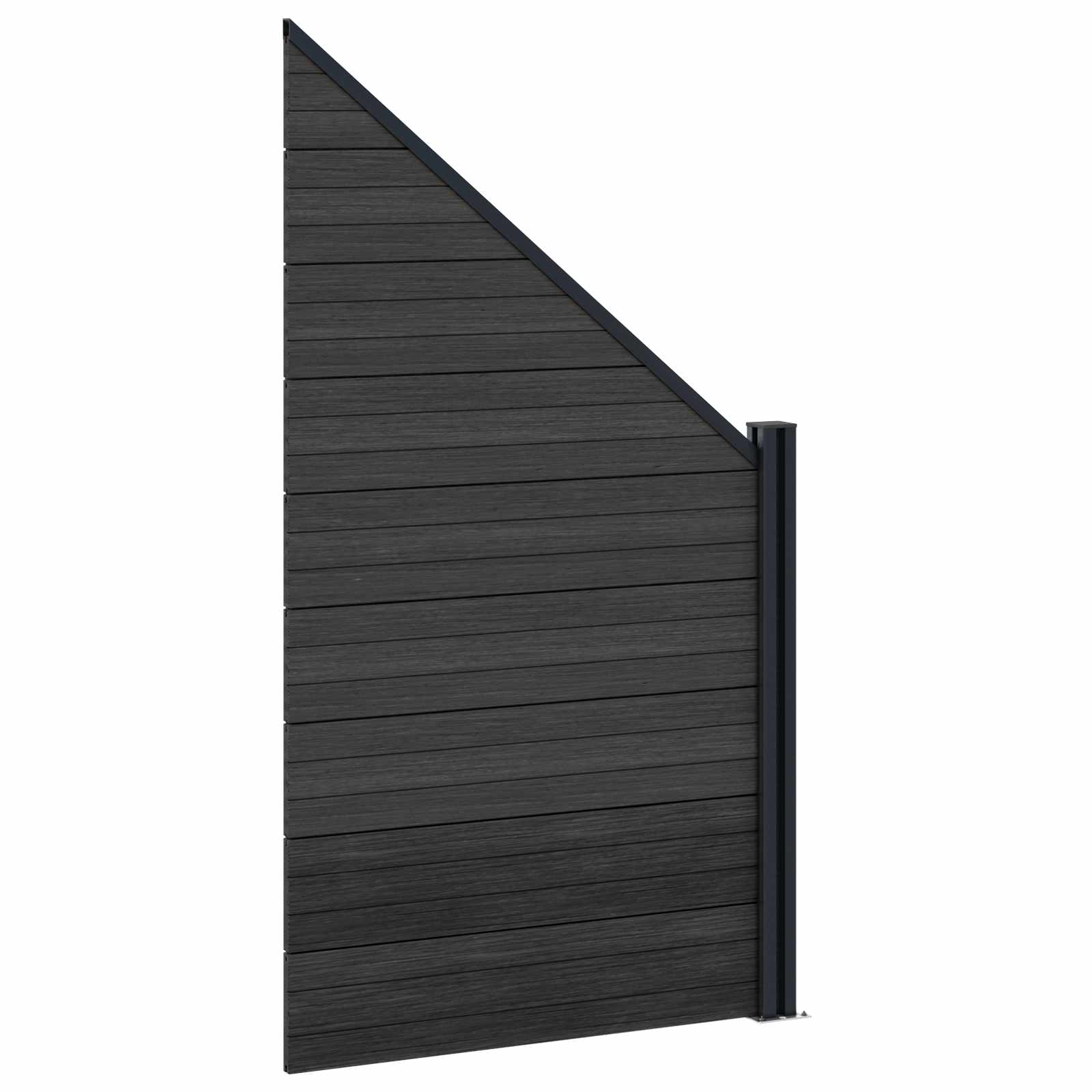 Panel ograde 5 pcs WPC i aluminij Crna