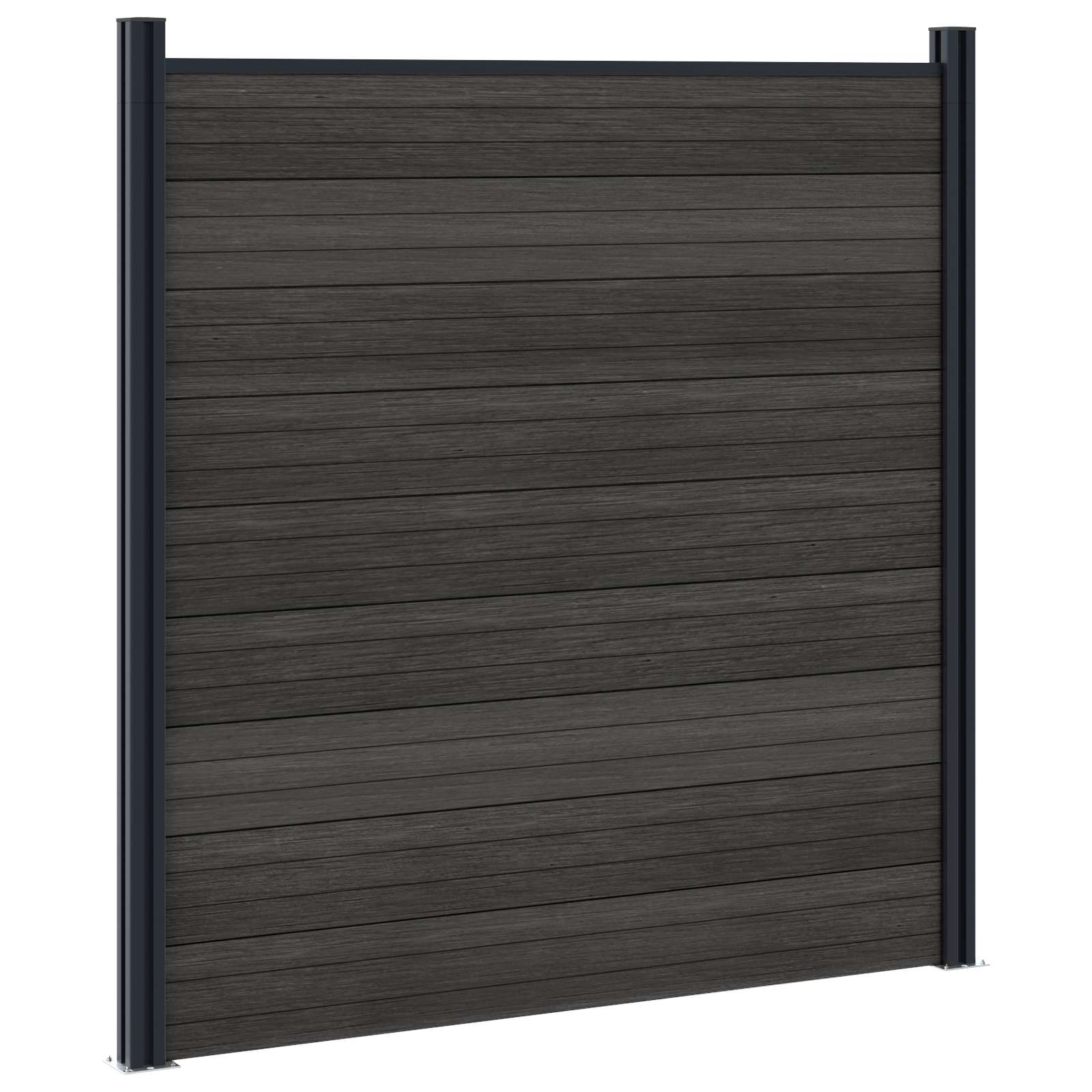 Panel ograde 11 pcs WPC i aluminij Crna