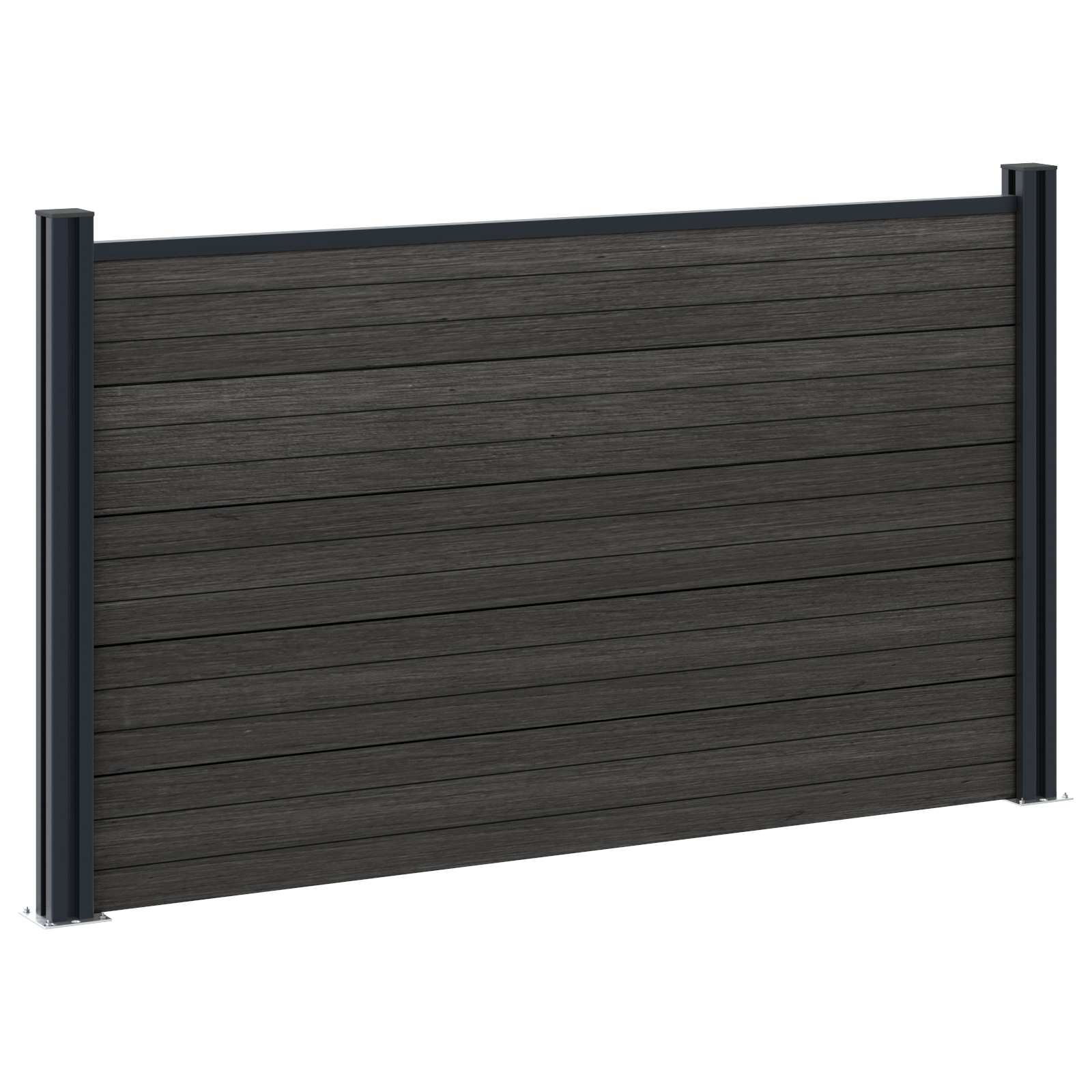Panel ograde 8 pcs WPC i aluminij Crna