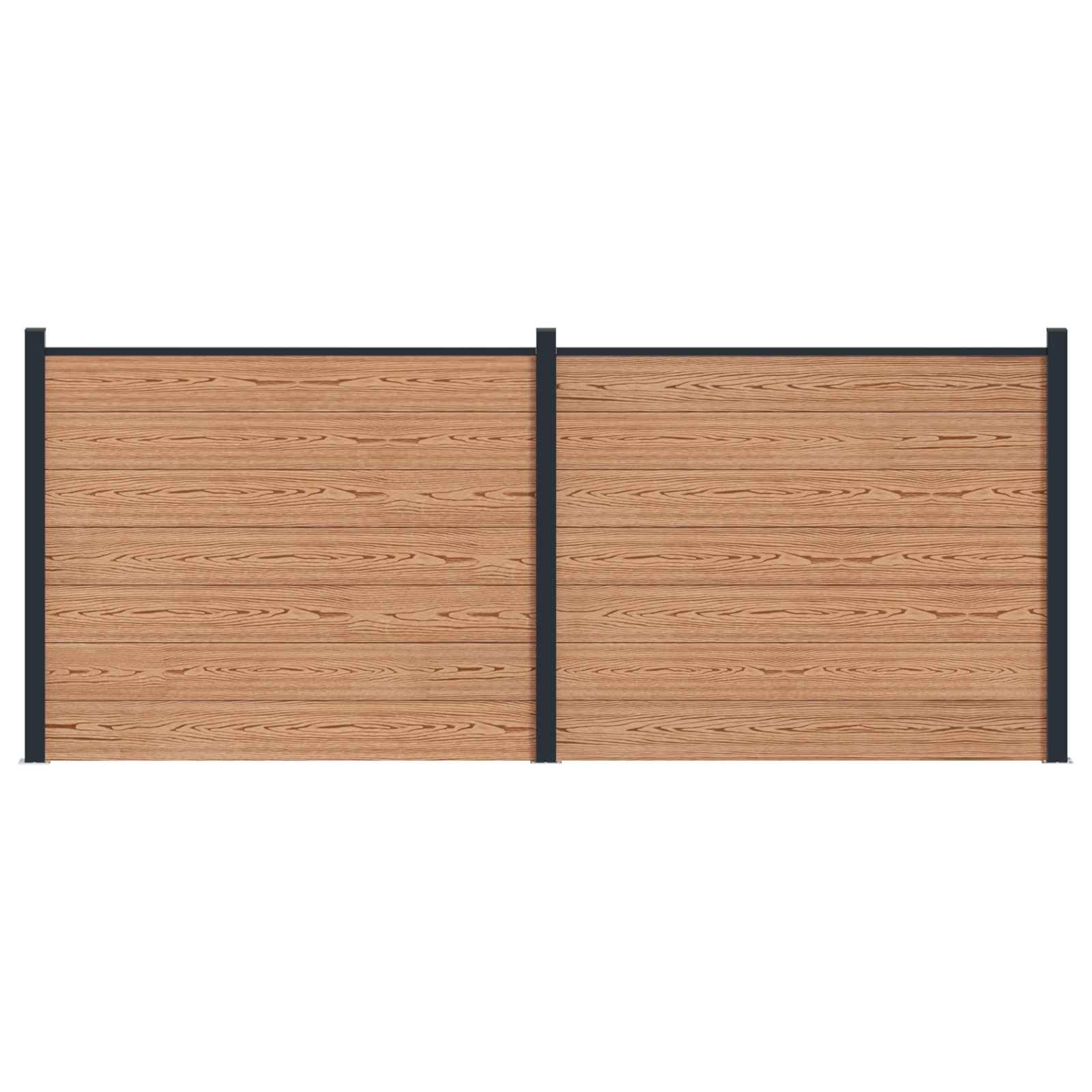 Panel ograde 2 pcs WPC i aluminij Smeđa