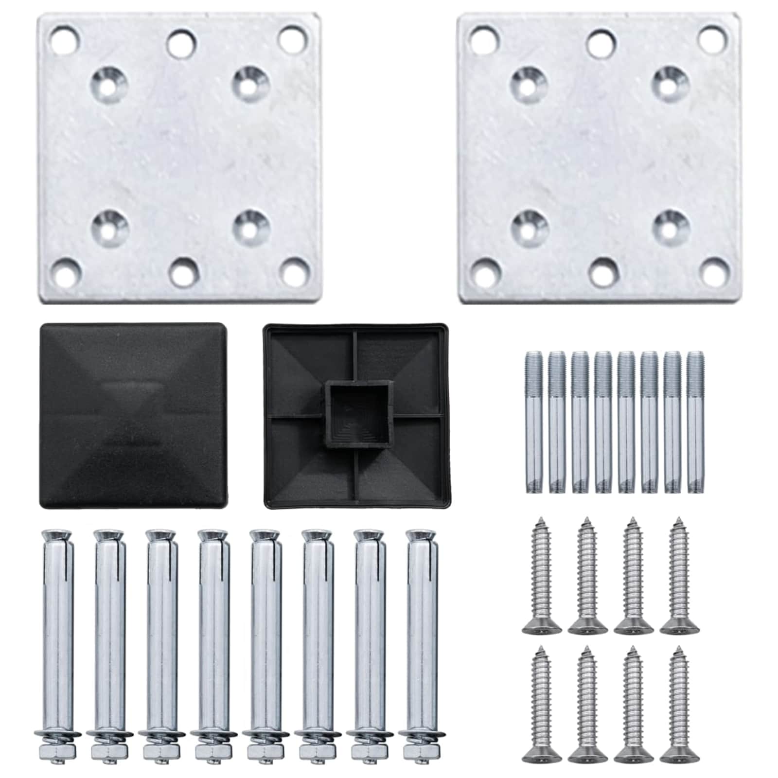 Panel ograde 10 pcs WPC i aluminij Siva
