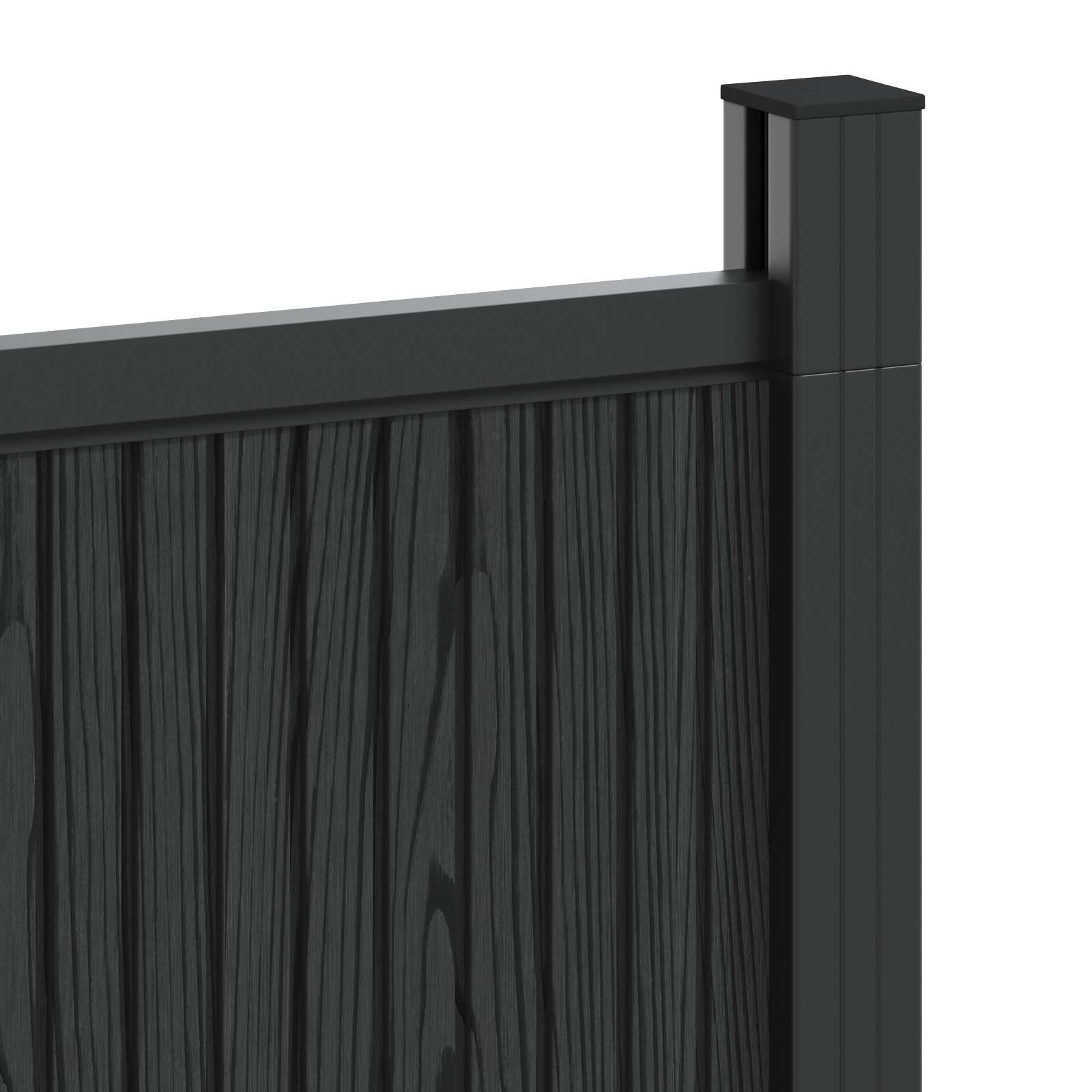 Panel ograde 4 pcs WPC i aluminij Crna