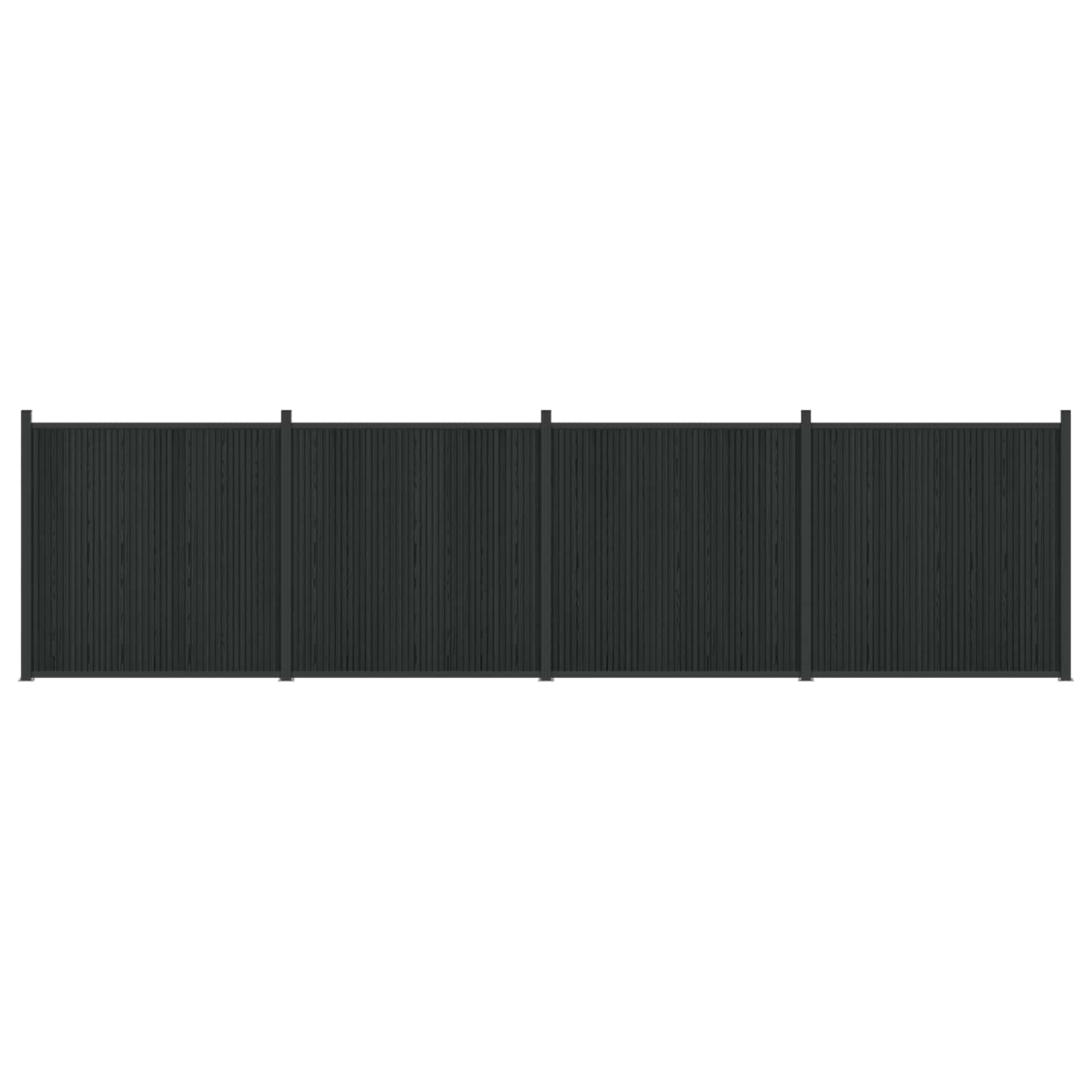 Panel ograde 4 pcs WPC i aluminij Crna