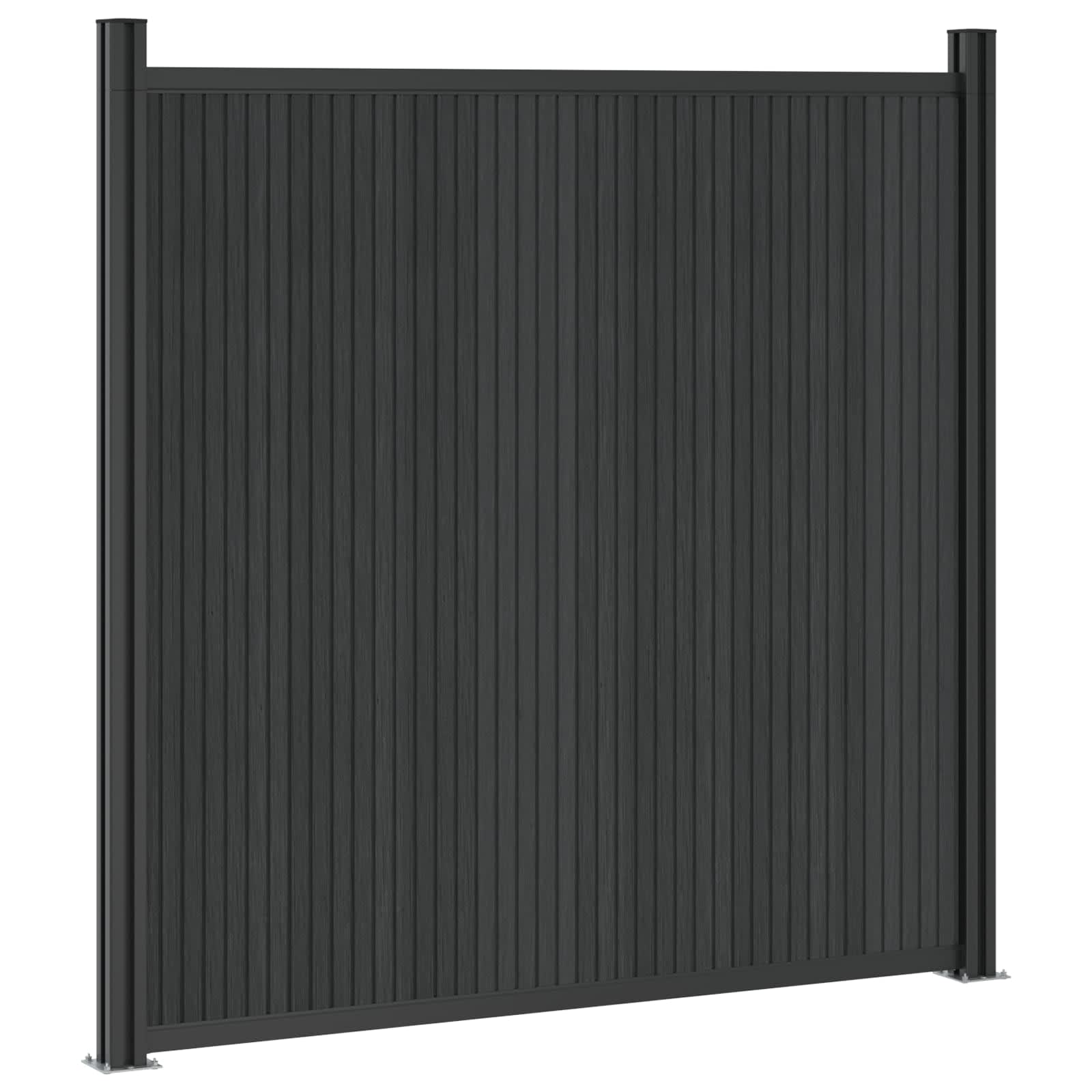 Panel ograde 6 pcs WPC i aluminij Crna