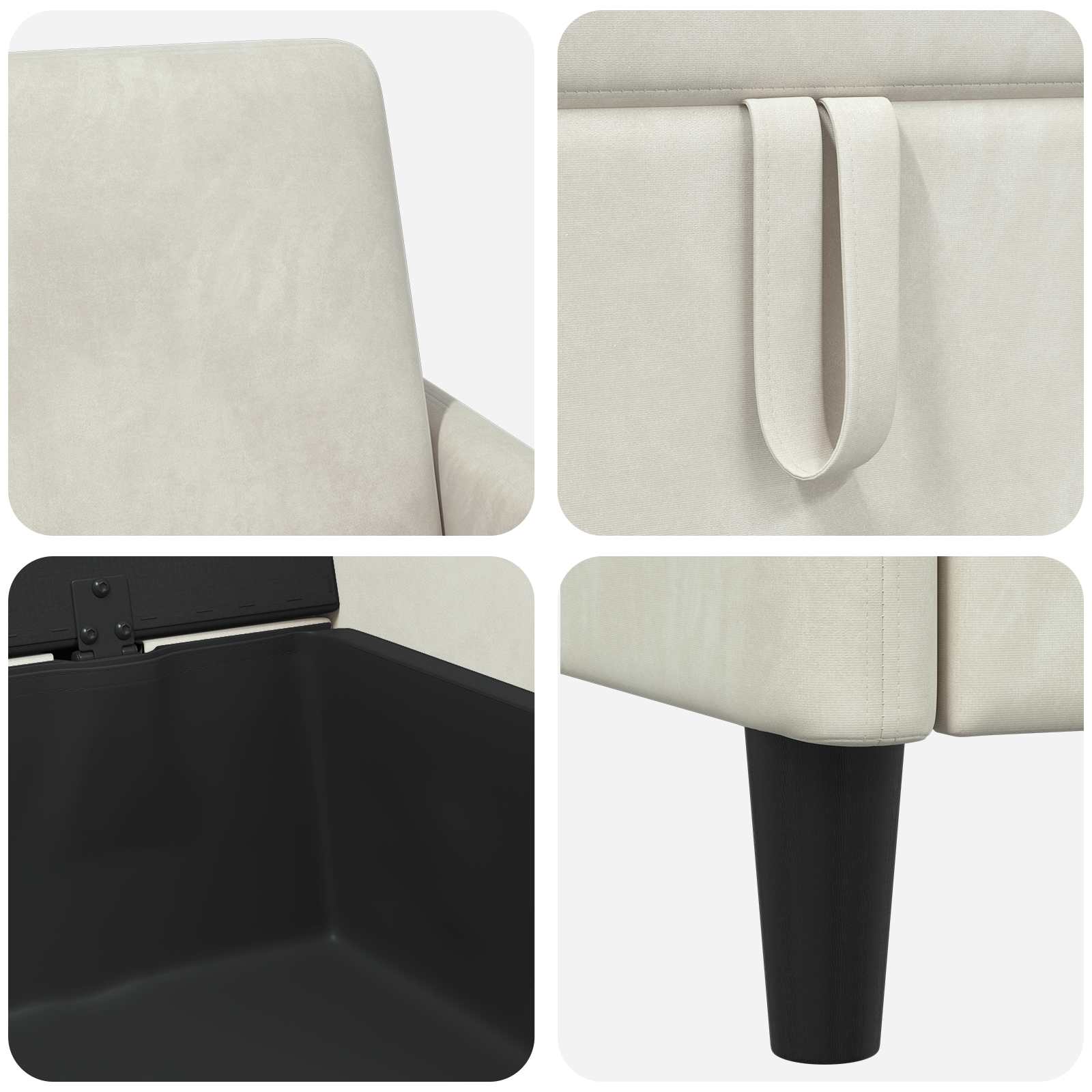 Sofa s pohranom Krem 72 x 78 x 87 cm Poliester