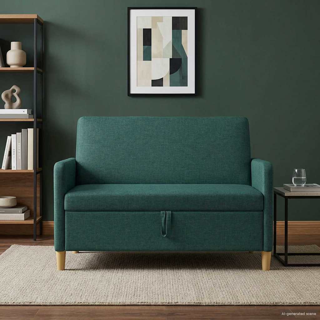 Sofa s pohranom Tamnozelena 122 x 78 x 87 cm Poliester