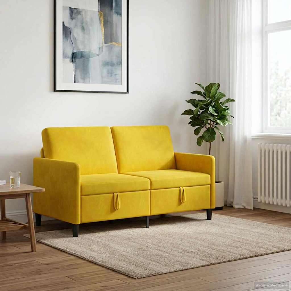 Sofa s pohranom Žuta 152 x 78 x 87 cm Poliester