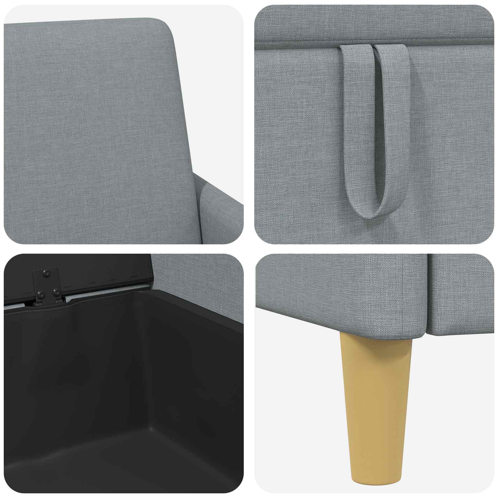 Sofa s pohranom Svjetlosiva 192 x 78 x 87 cm Poliester