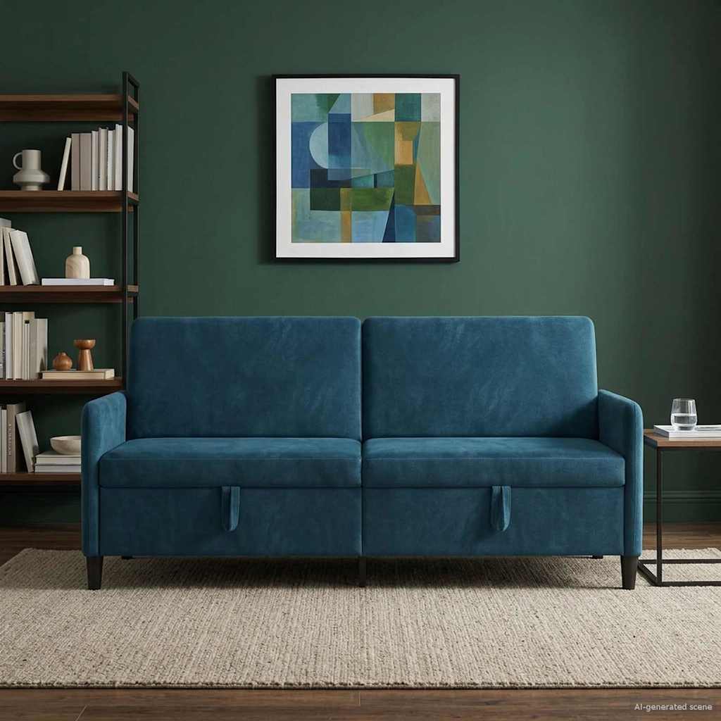 Sofa s pohranom Plava 192 x 78 x 87 cm Poliester