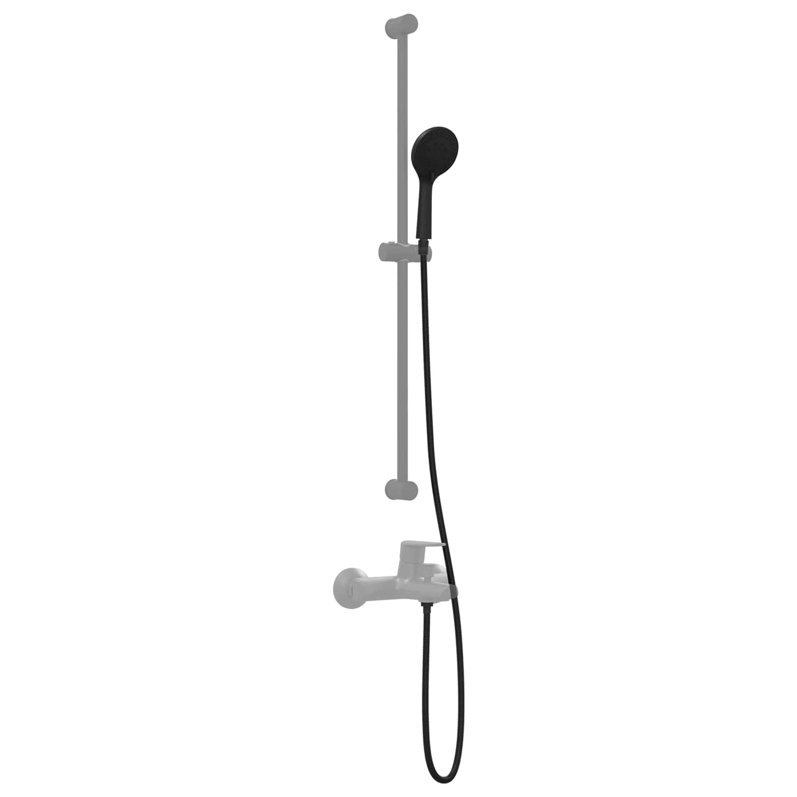 Set glave tuša Crna 150 cm ABS plastika