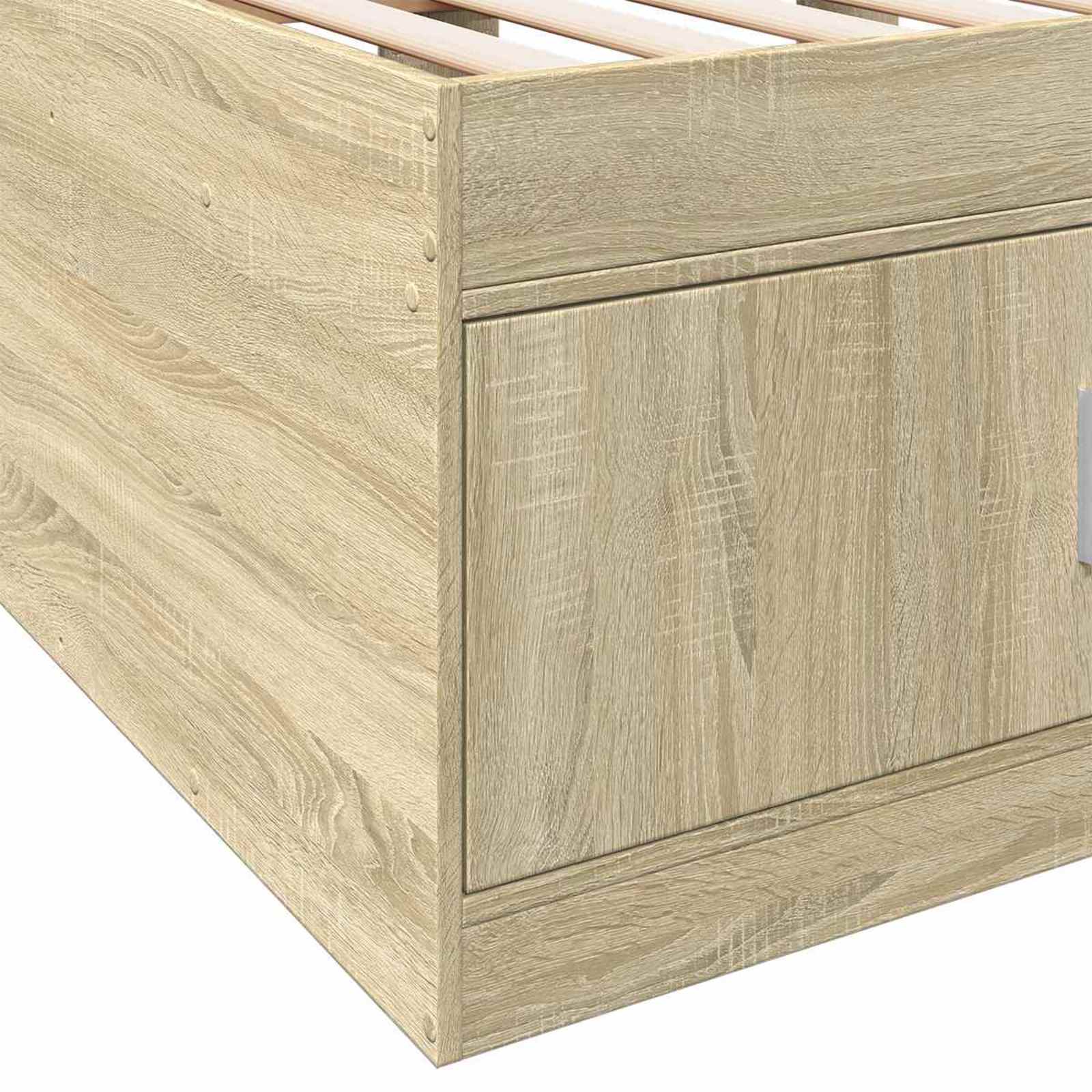 Okvir kreveta s pohranom s ladicama Hrast sonoma 80 x 200 cm