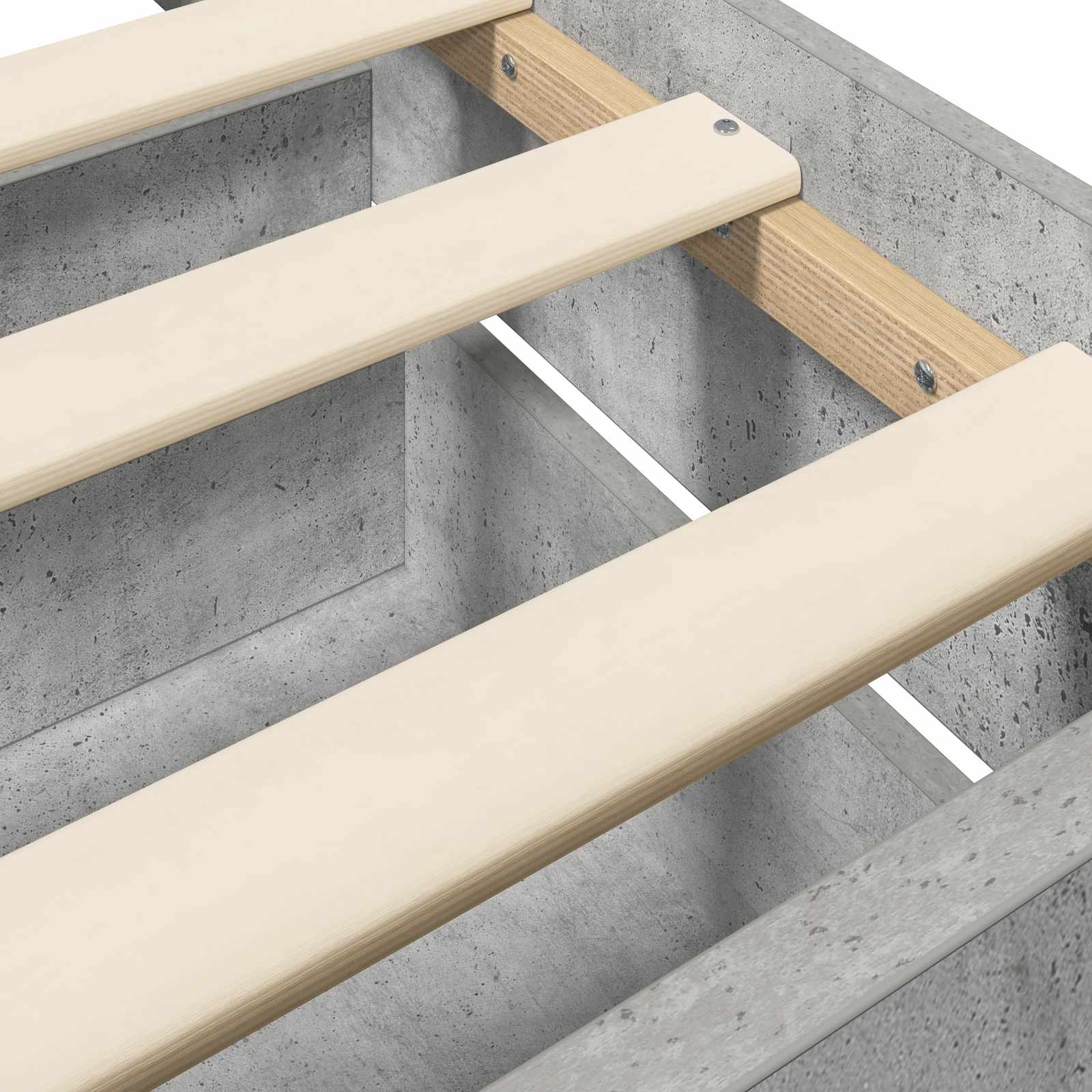 Krevetna konstrukcija Betonska siva Konstruirano drvo