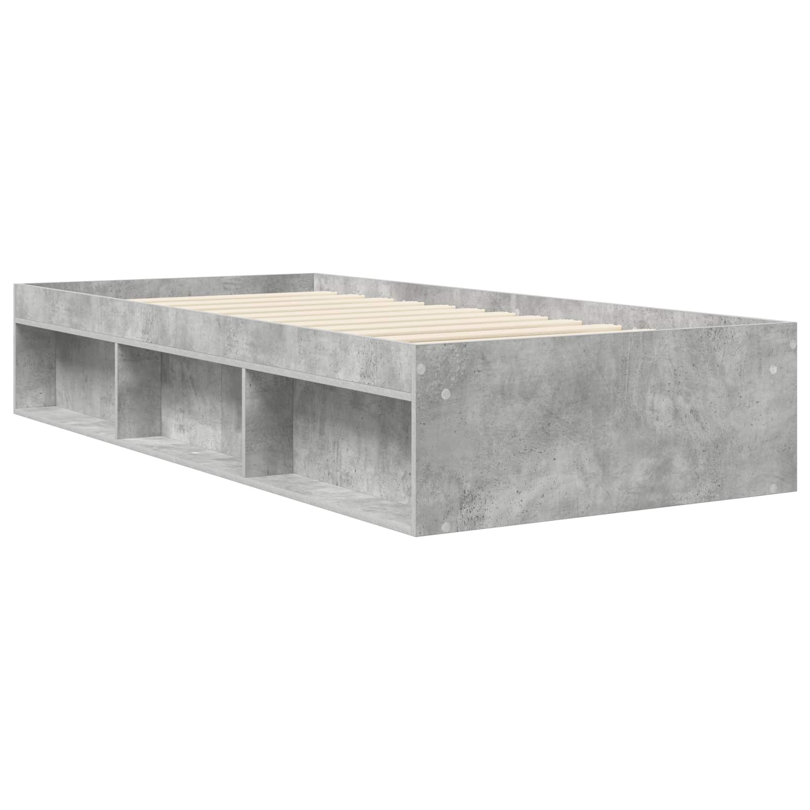 Okvir kreveta s pohranom s policom Betonska siva 80 x 200 cm