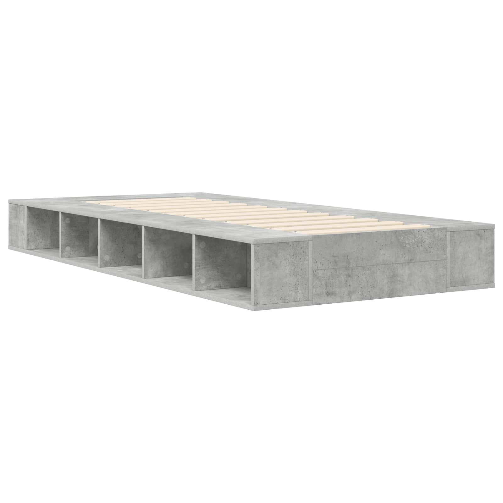 Okvir kreveta s pohranom s policom Betonska siva 80 x 200 cm