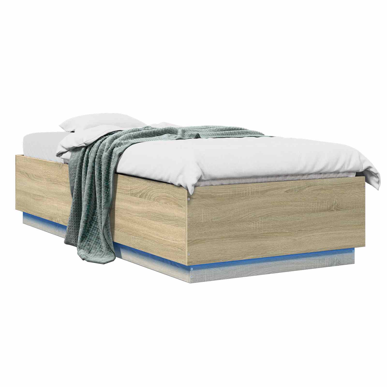 Krevetna konstrukcija s LED svjetlom Hrast sonoma 80 x 200 cm