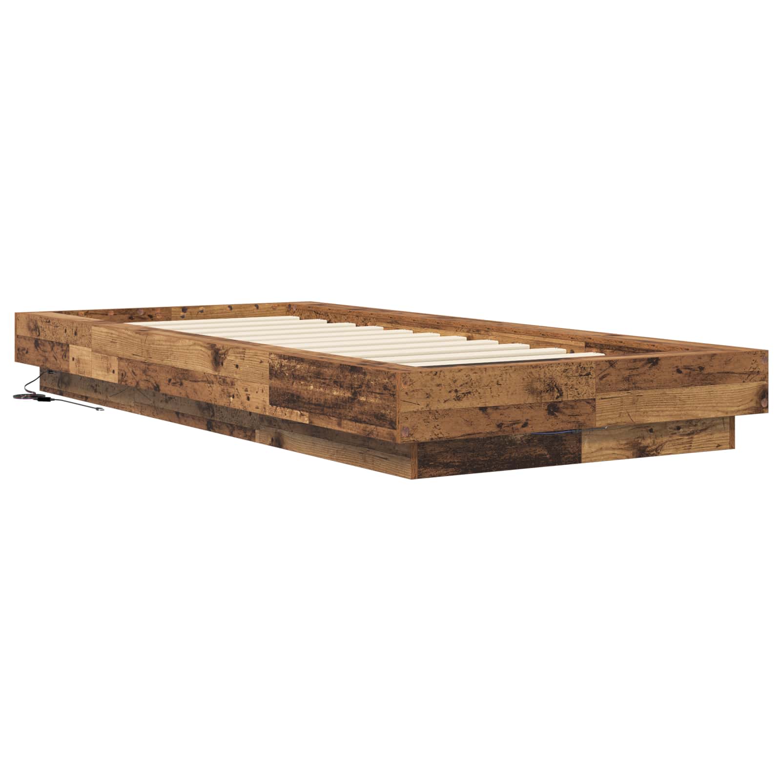 Krevetna konstrukcija s LED svjetlom Staro drvo 80 x 200 cm