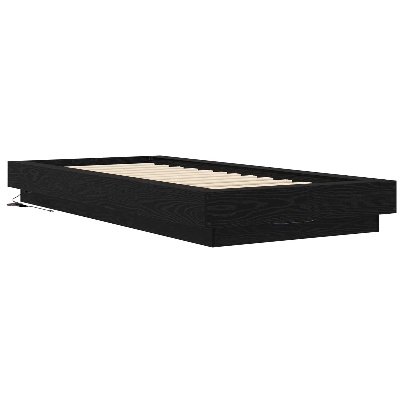 Krevetna konstrukcija s LED svjetlom Crni hrast 80 x 200 cm