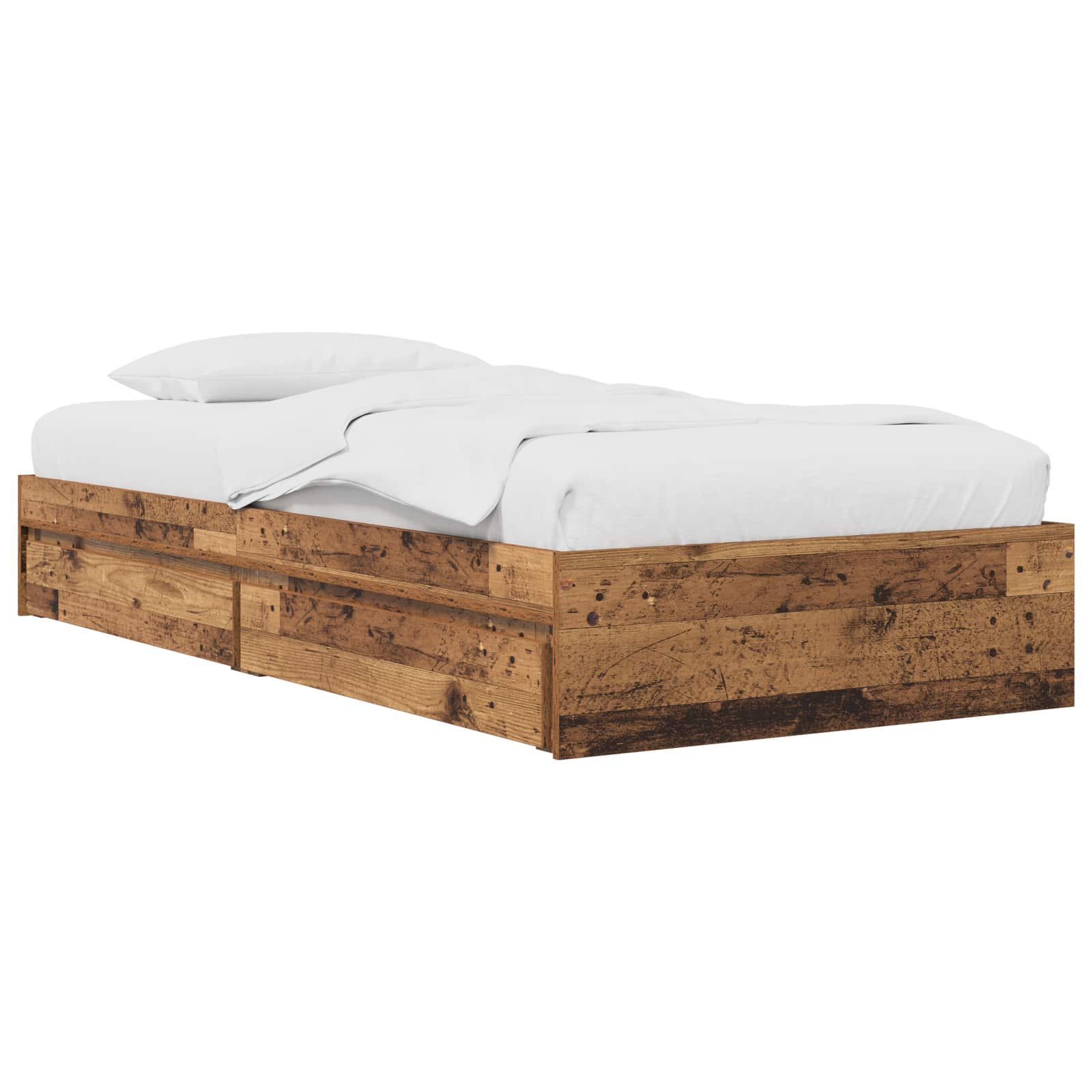 Okvir kreveta s pohranom s ladicama Staro drvo 80 x 200 cm
