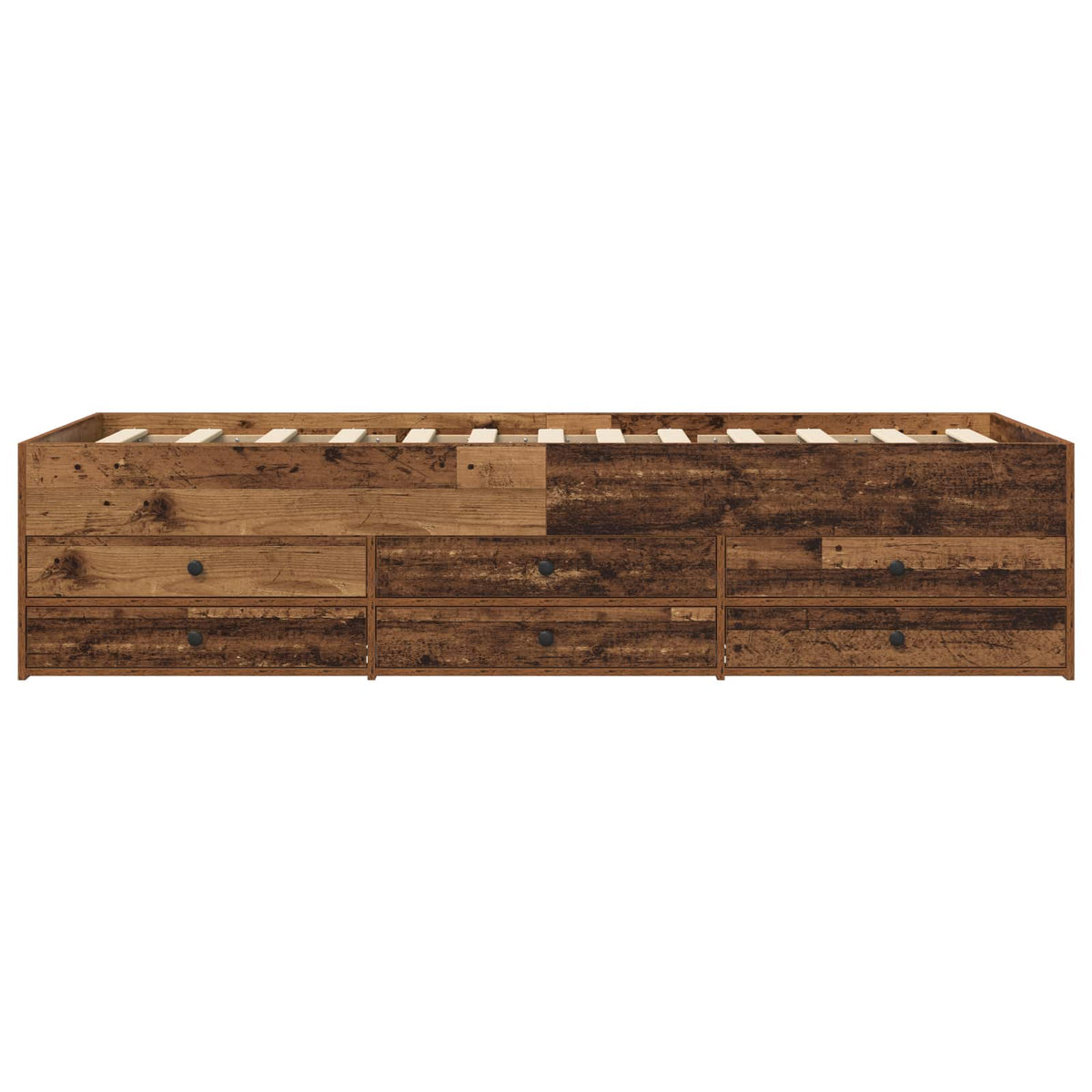 Okvir kreveta s pohranom s ladicama Staro drvo 80 x 200 cm