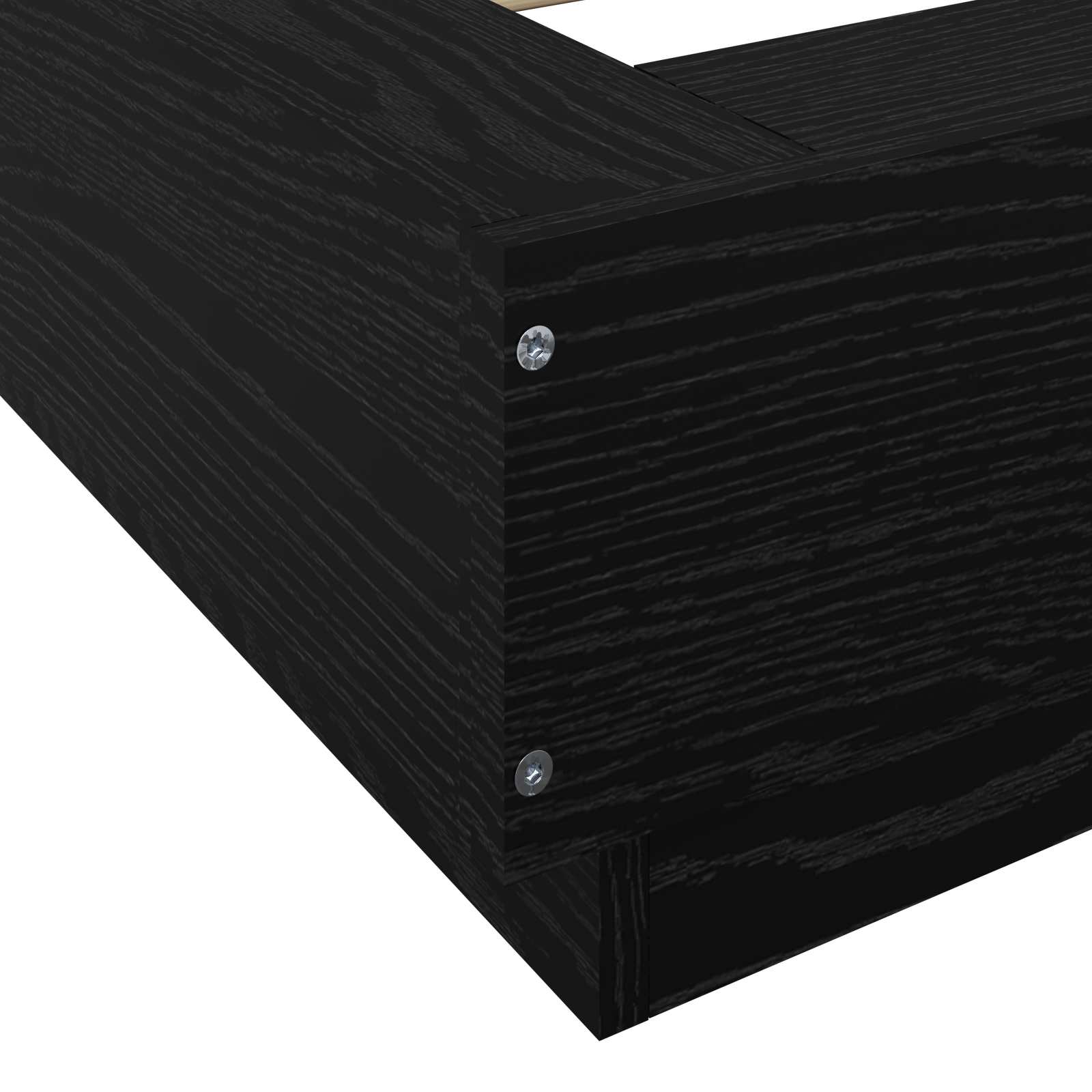 Okvir kreveta za pod Crni hrast 80 x 210 cm Konstruirano drvo
