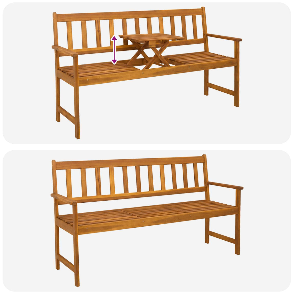 Vrtna klupa 158 x 55 x 89 cm Čvrsto drvo akacije Prirodna