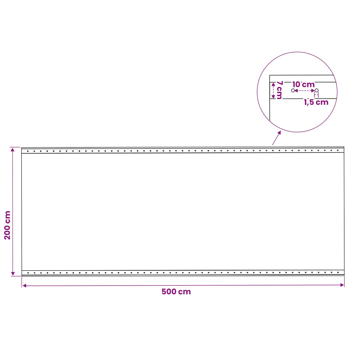 Cerada s rupama 2 kom. Zelena 2 x 5 m 260 gsm PE
