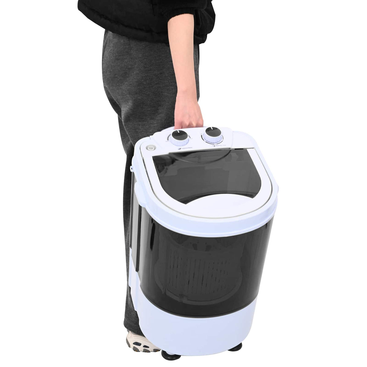 Mini perilica rublja s jednim kadom 2,6 kg Crna i bijela