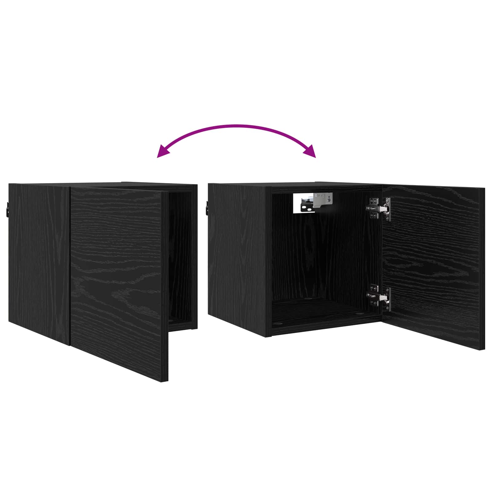Ormar za TV montiran na zid 4 pcs Crni hrast 30,5 x 30 x 30 cm