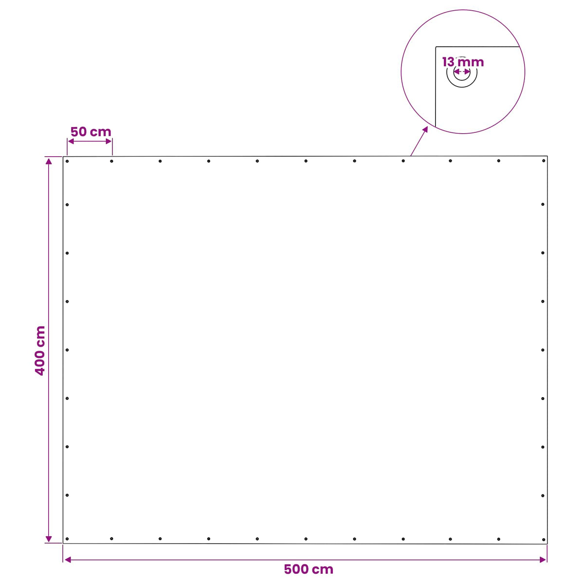 Cerada s rupama Zelena 4 x 5 m 140 gsm PE