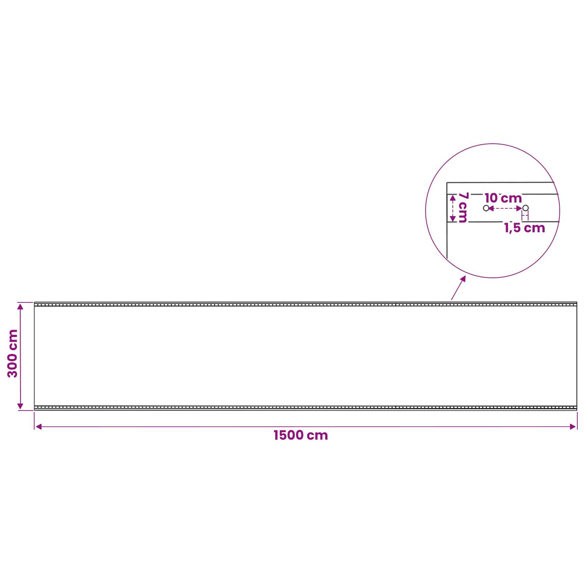 Cerada s rupama Zelena 3 x 15 m 260 gsm PE