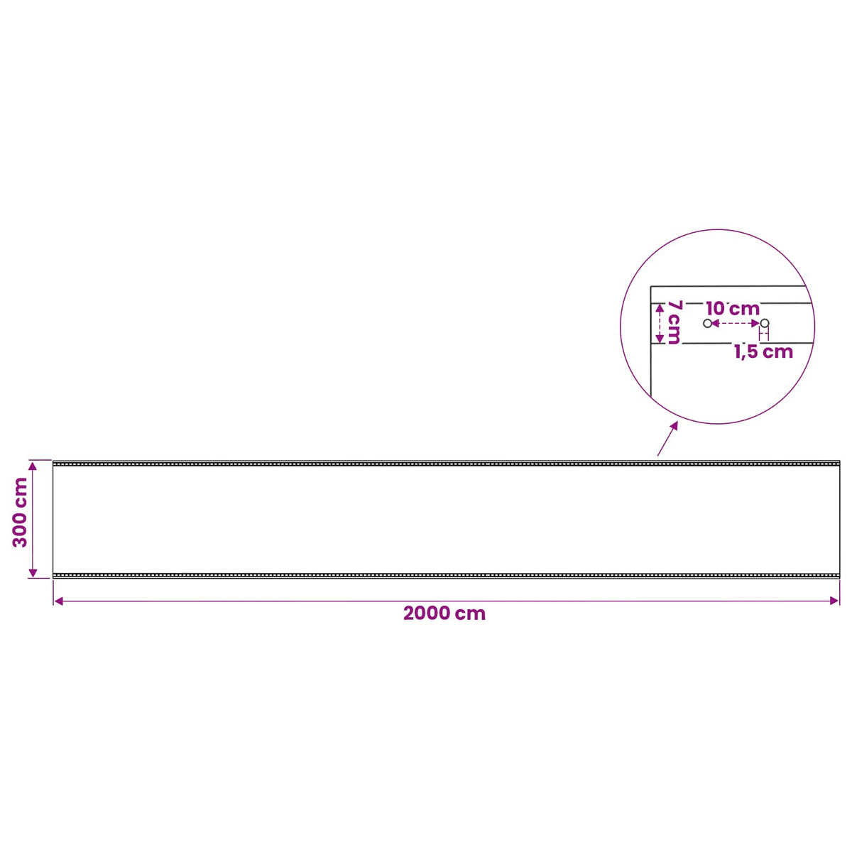 Cerada s rupama Zelena 3 x 20 m 260 gsm PE