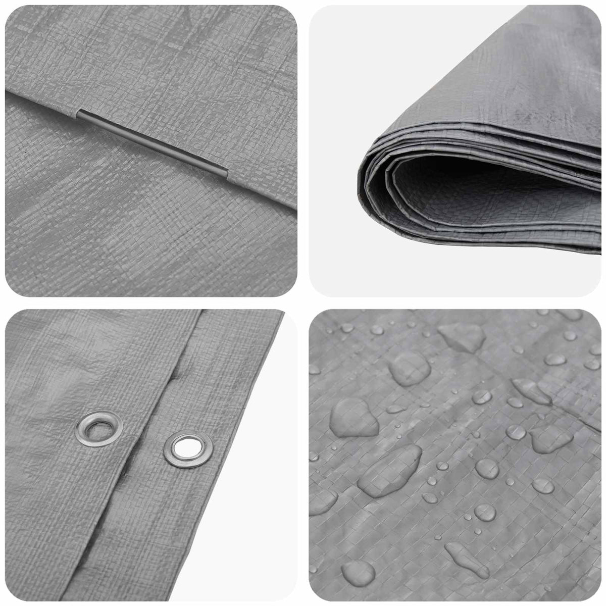 Cerada s rupama Svjetlosiva 3 x 4 m 90 gsm PE