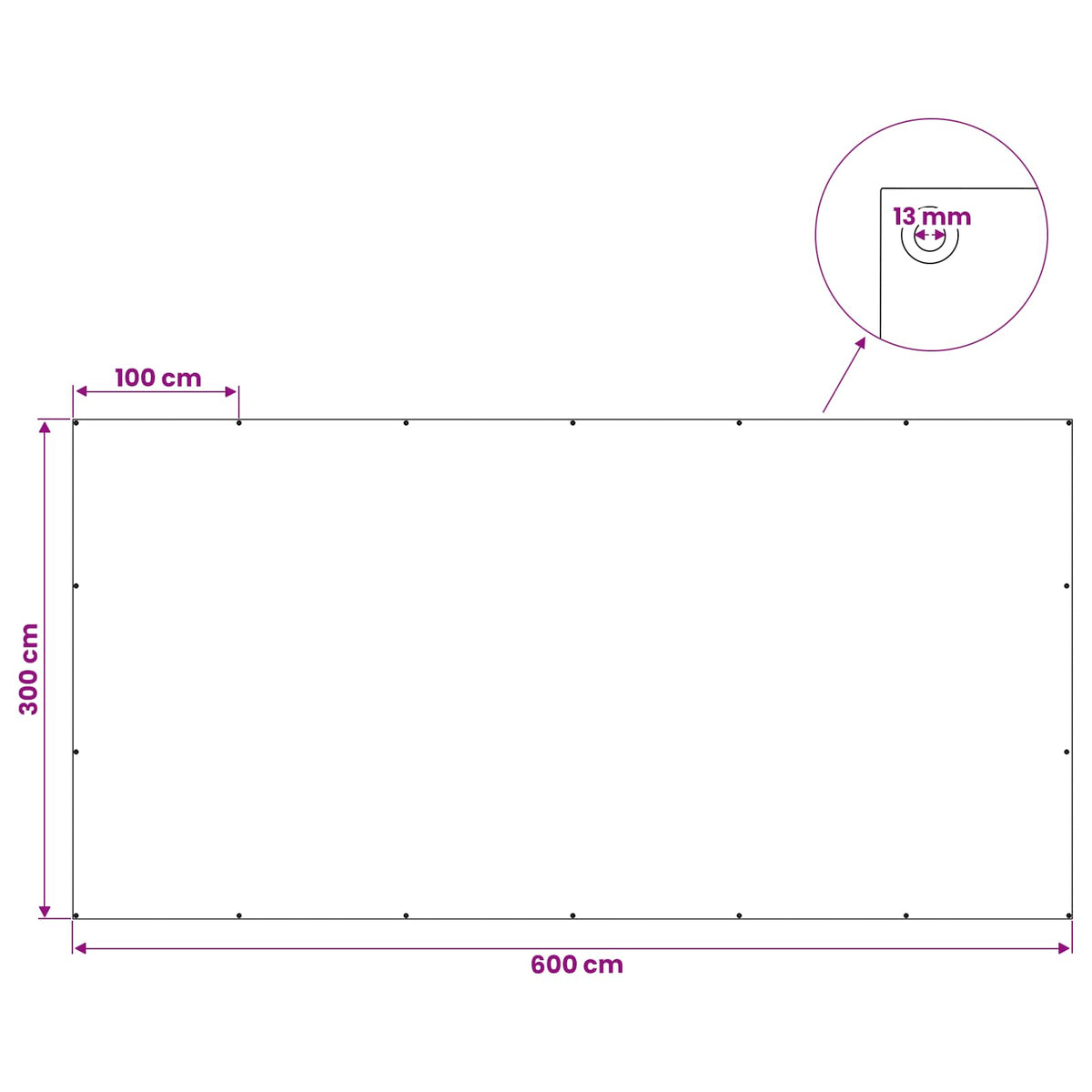 Cerada s rupama Svjetlosiva 3 x 6 m 90 gsm PE