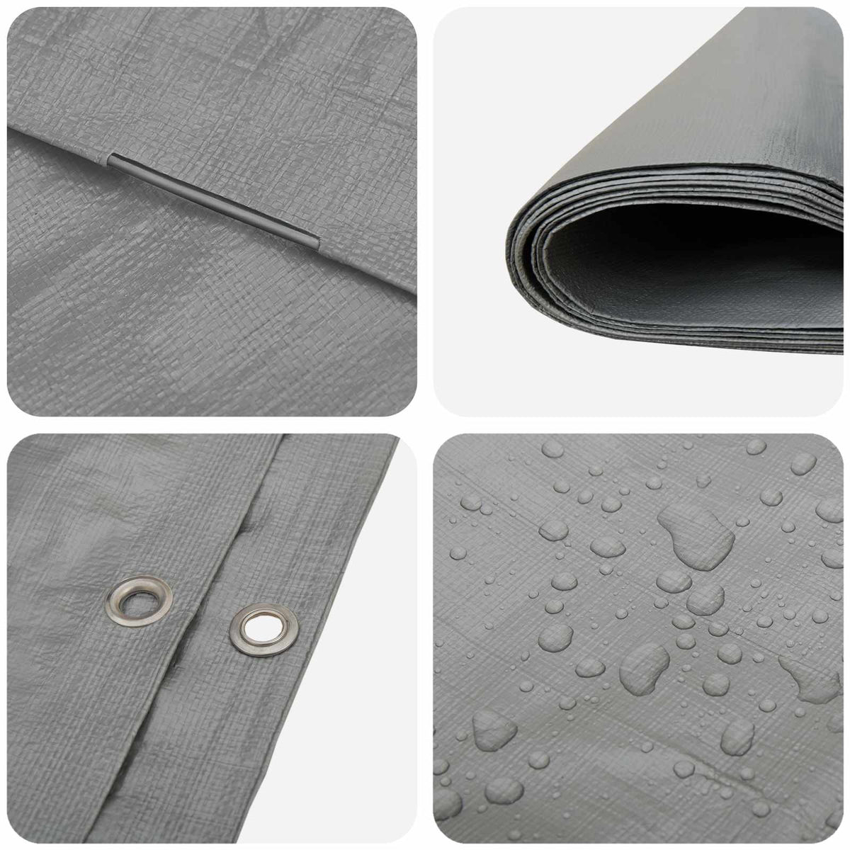 Cerada s rupama Svjetlosiva 6 x 6 m 260 gsm PE