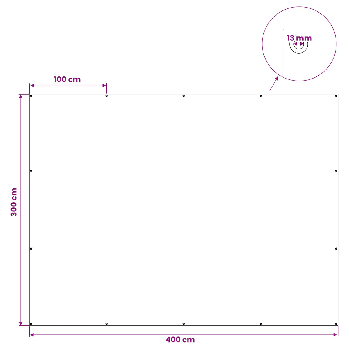 Cerada s rupama Zelena 3 x 4 m 90 gsm PE