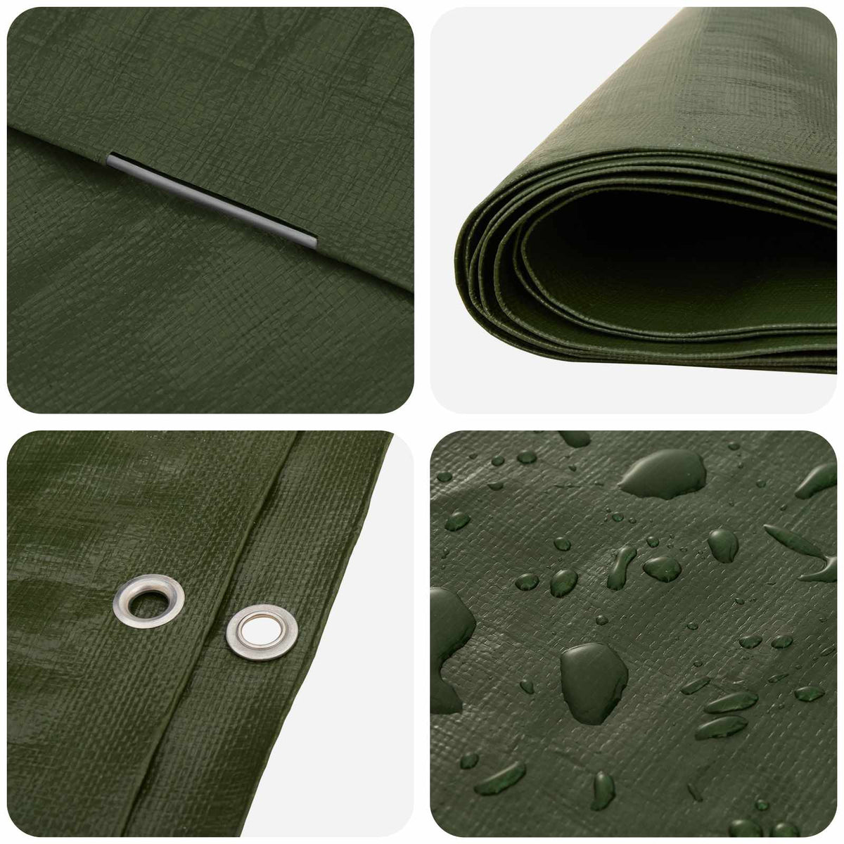 Cerada s rupama Zelena 3 x 6 m 260 gsm PE